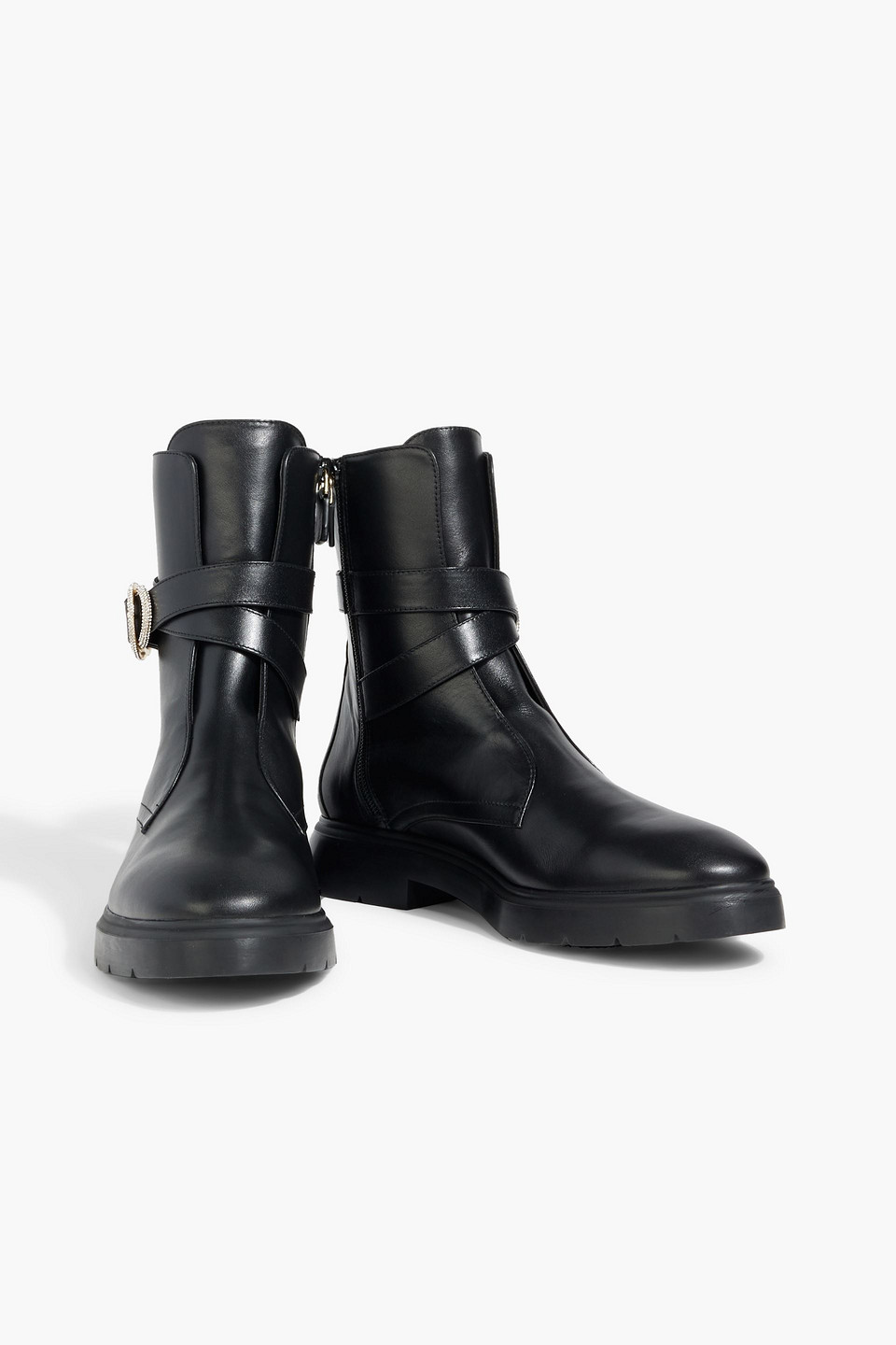 Stuart Weitzman Crystal Buckle Zip Bootie The Sw Outlet In Black