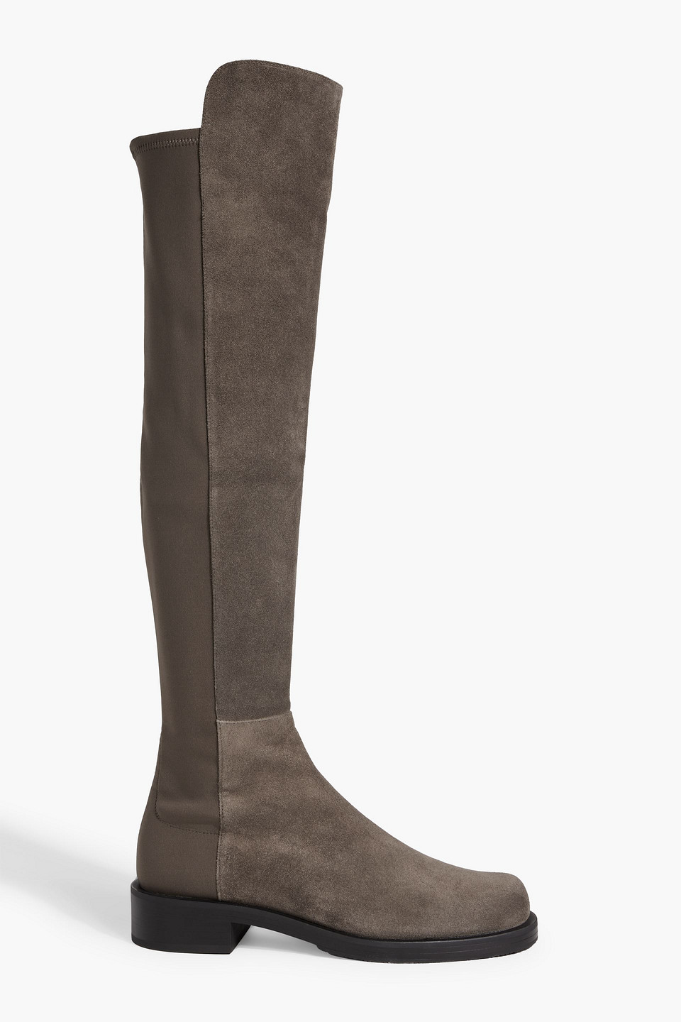 Stuart Weitzman Suede And Neoprene Over-the-knee Boots In Mushroom
