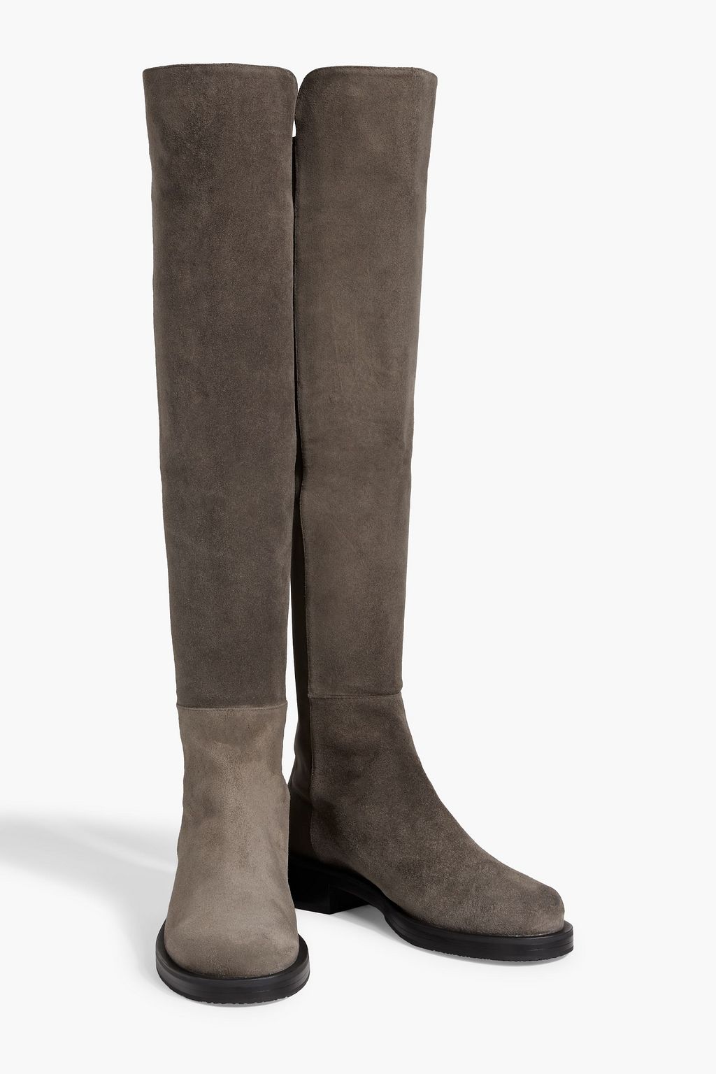 STUART WEITZMAN Microstretch and suede over-the-knee boots