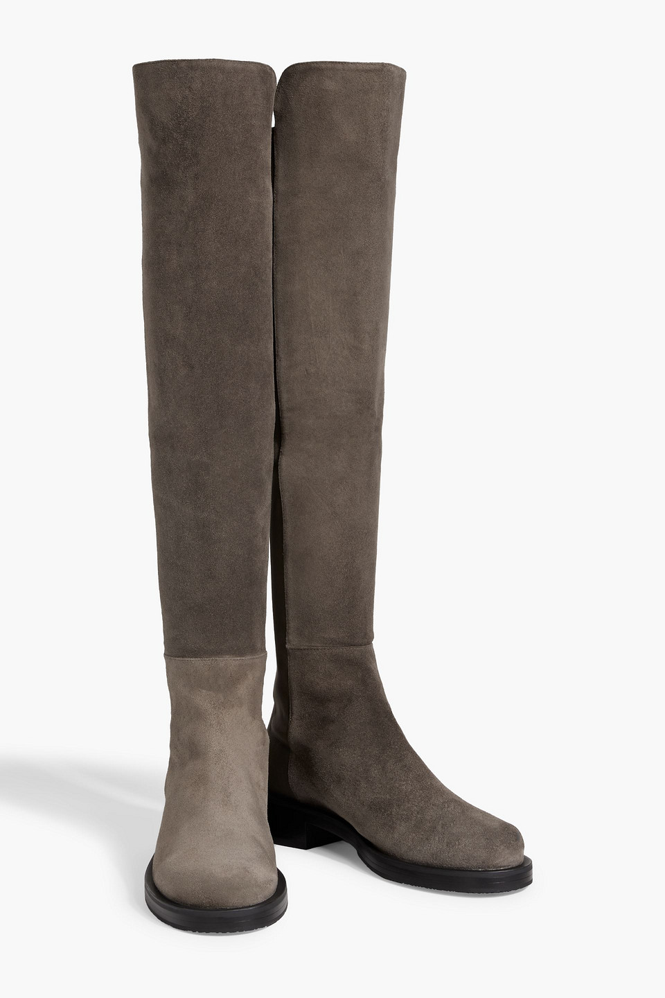 STUART WEITZMAN MICROSTRETCH AND SUEDE OVER-THE-KNEE BOOTS