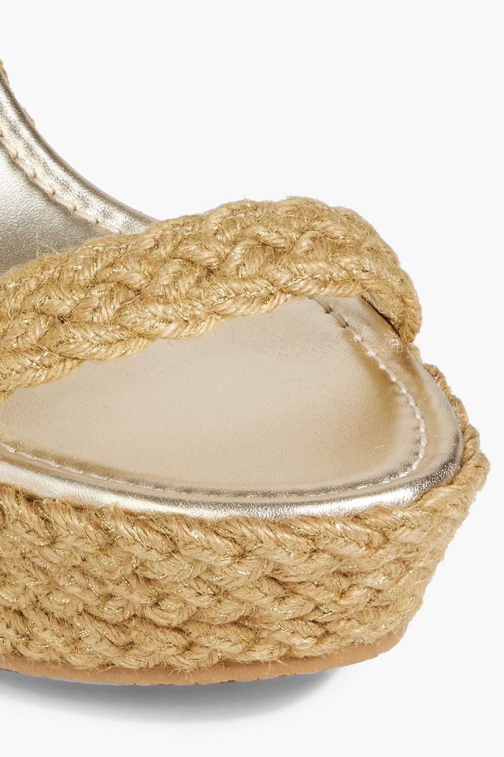 STUART WEITZMAN Brada ジュート エスパドリーユ ウェッジサンダル メタリック