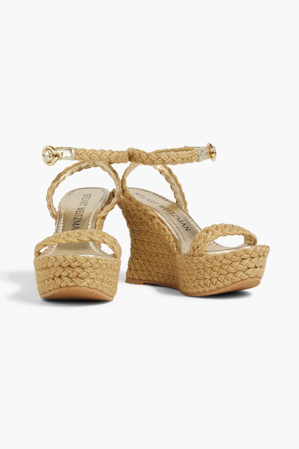 STUART WEITZMAN Brada ジュート エスパドリーユ ウェッジサンダル メタリック