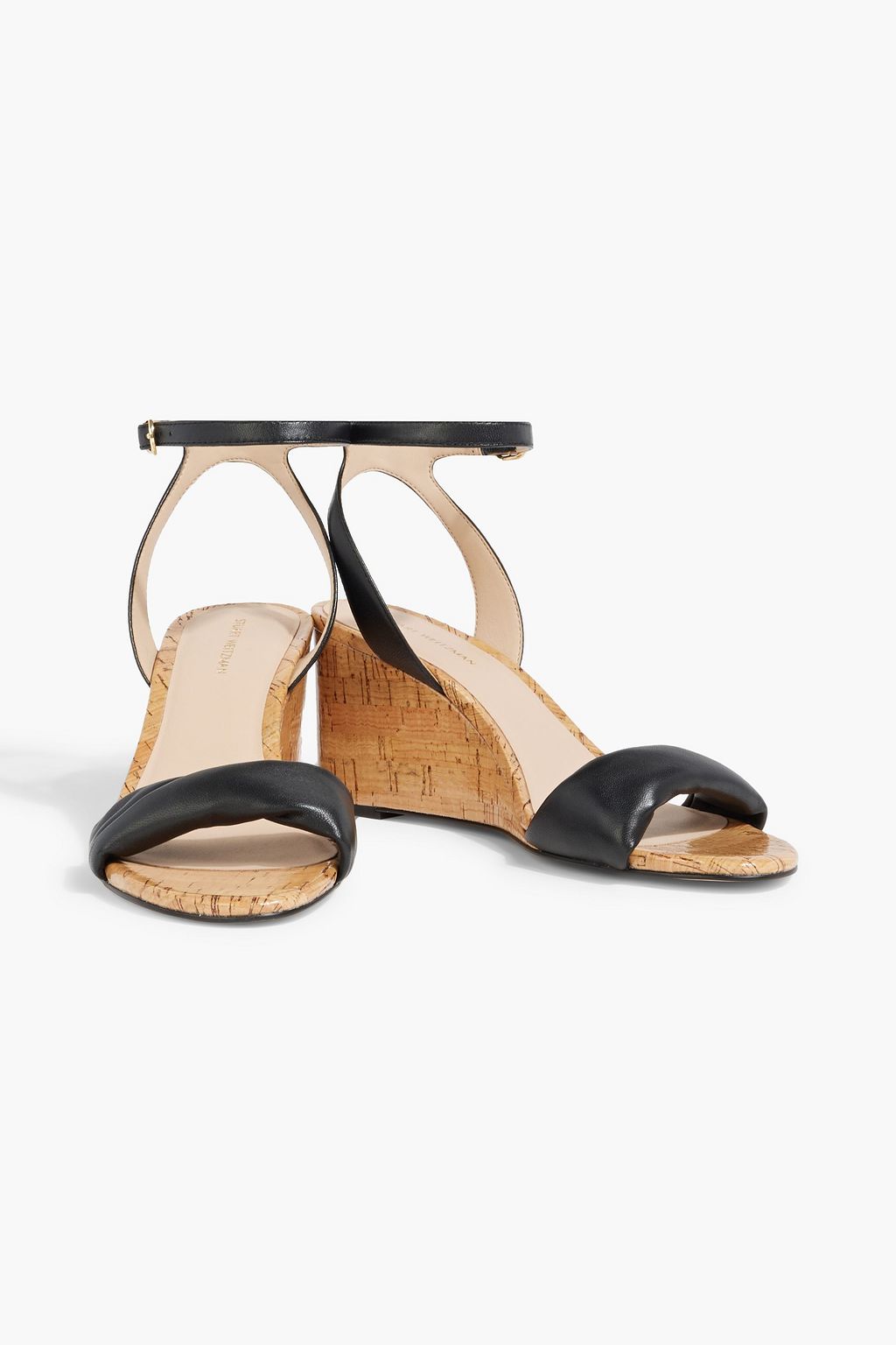 STUART WEITZMAN صندل بكعب ويدج Everly من الجلد بكعب مقاس 75