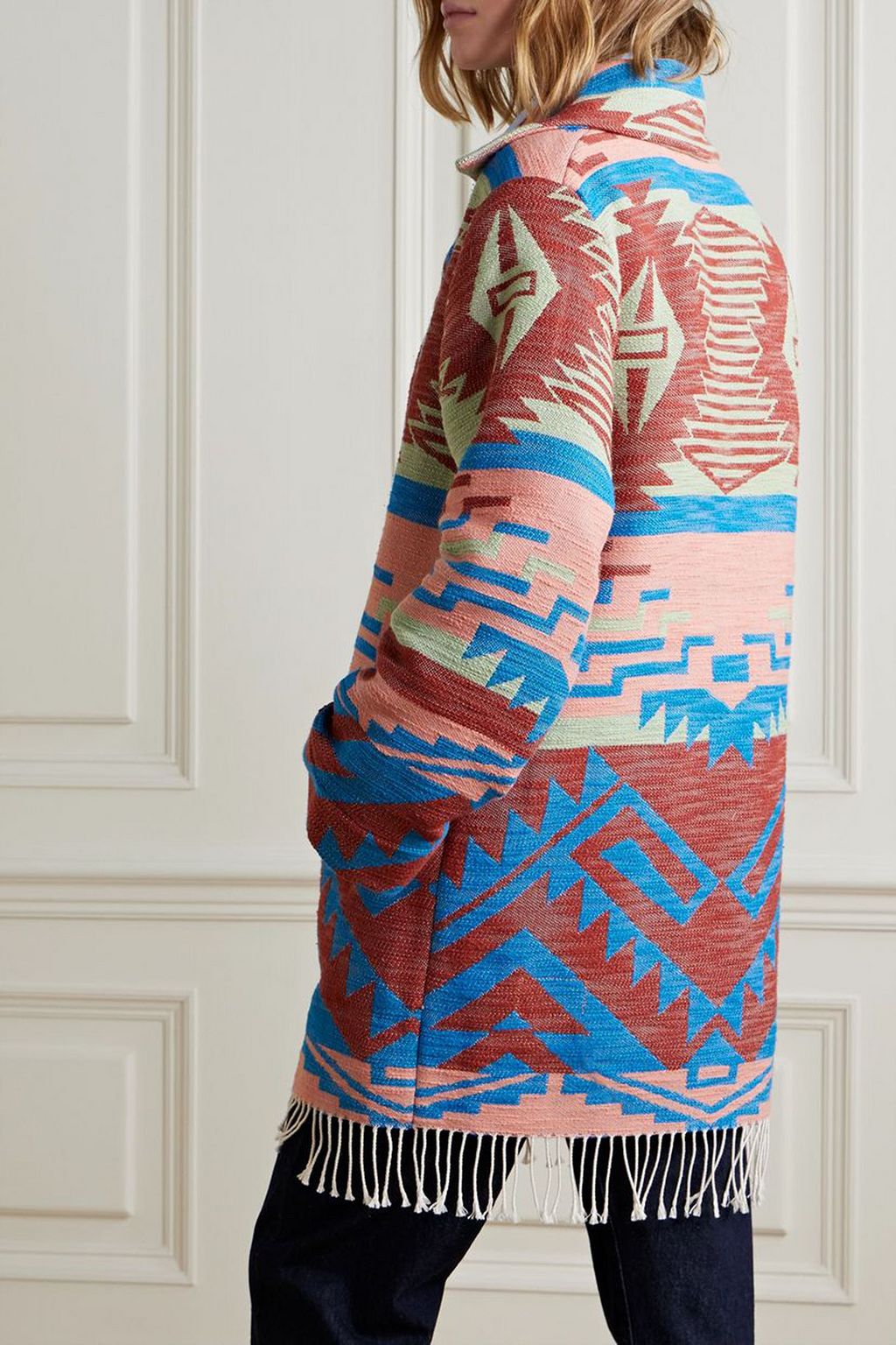 FORTELA Faryn fringed embellished cotton-jacquard jacket