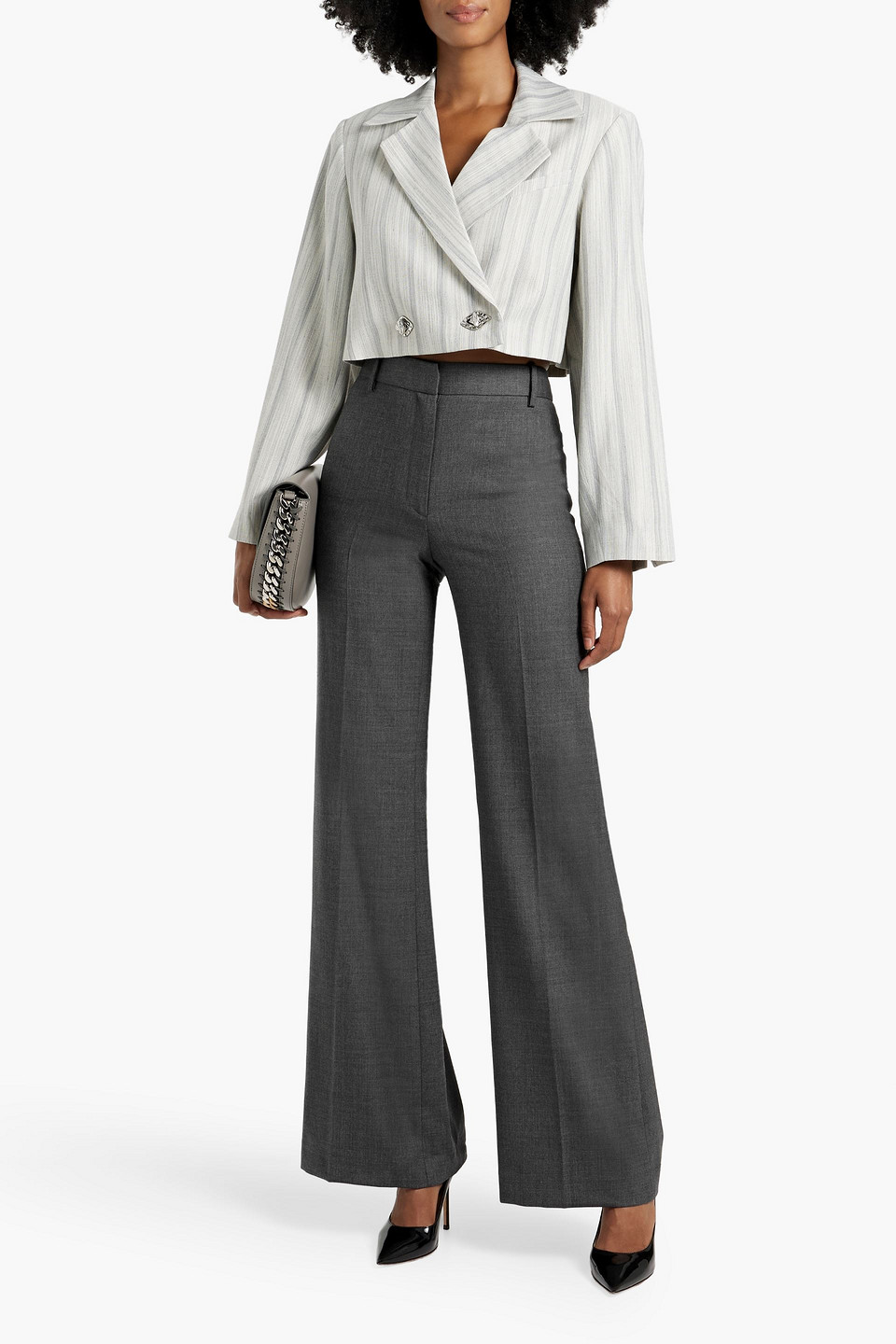 NILI LOTAN ARIELLE WOOL FLARED PANTS