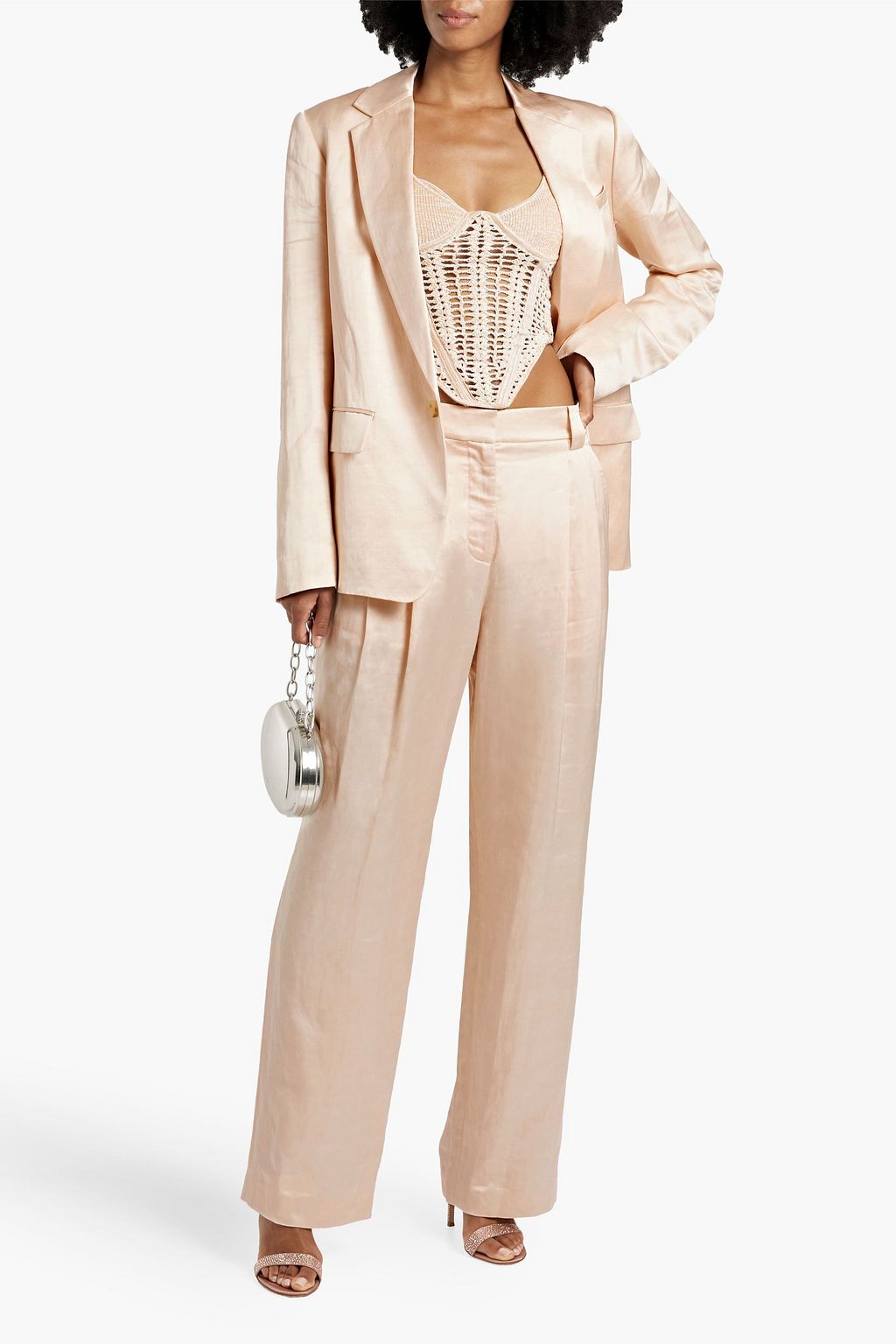 A.L.C. Linen-blend shantung blazer