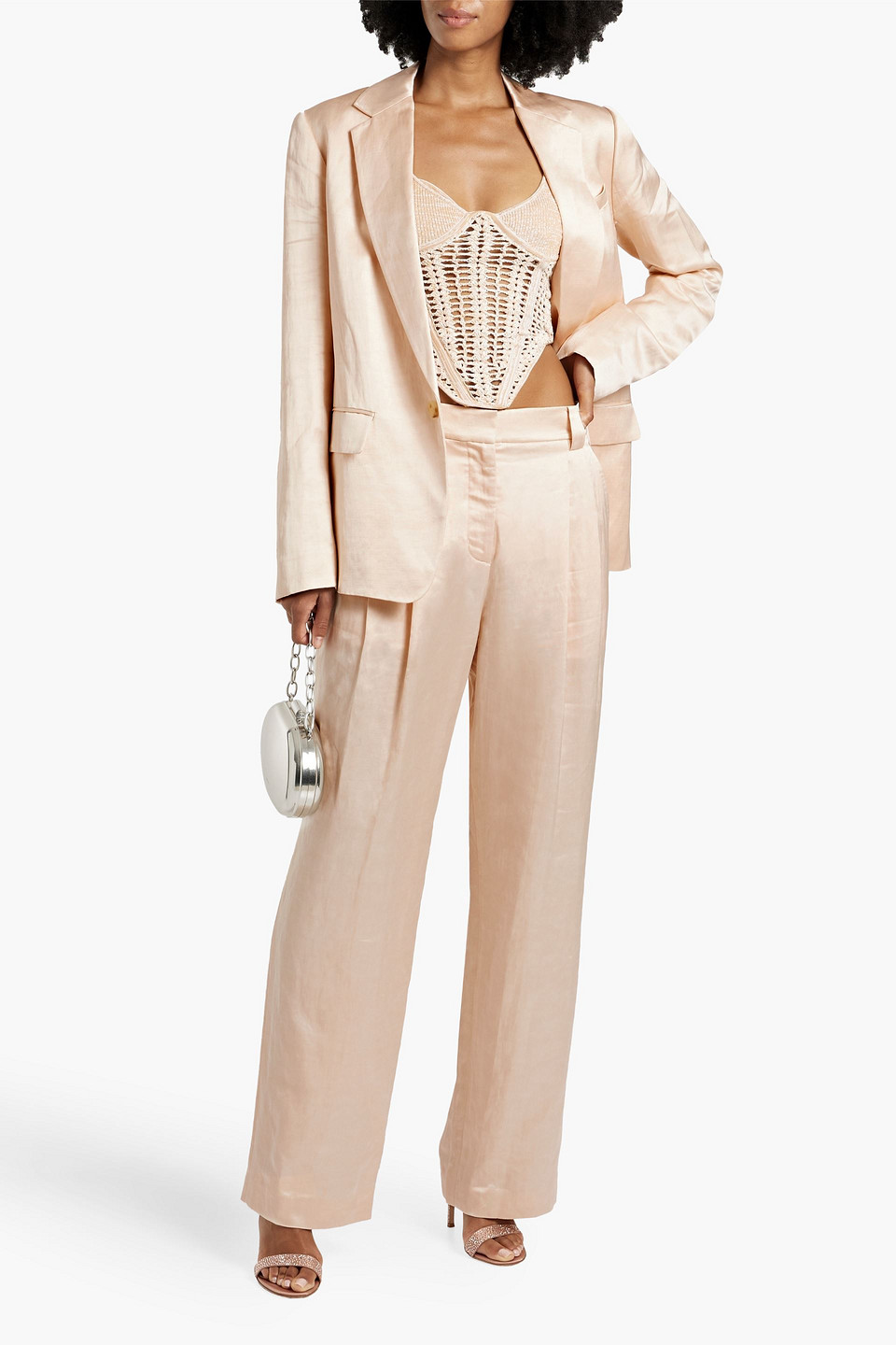 A.L.C LINEN-BLEND SHANTUNG BLAZER