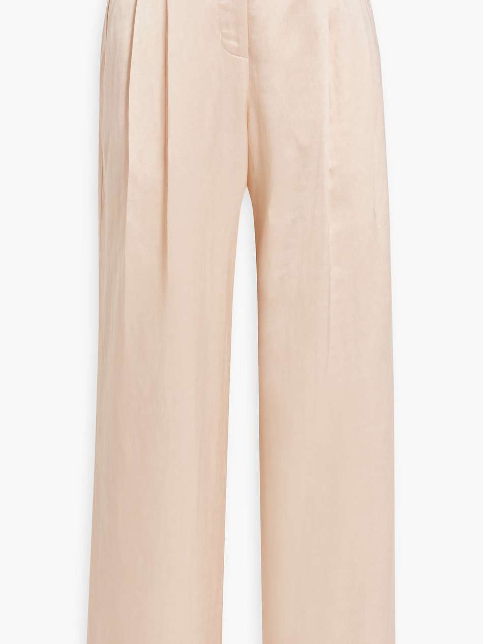mateo linen-blend shantung wide-leg pants