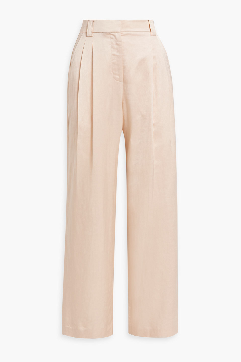 Mateo linen-blend shantung wide-leg pants