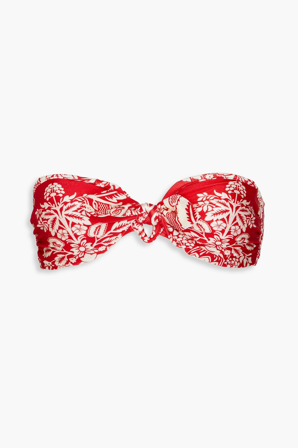 Zimmermann - Knotted floral-print bikini top - Red - 0