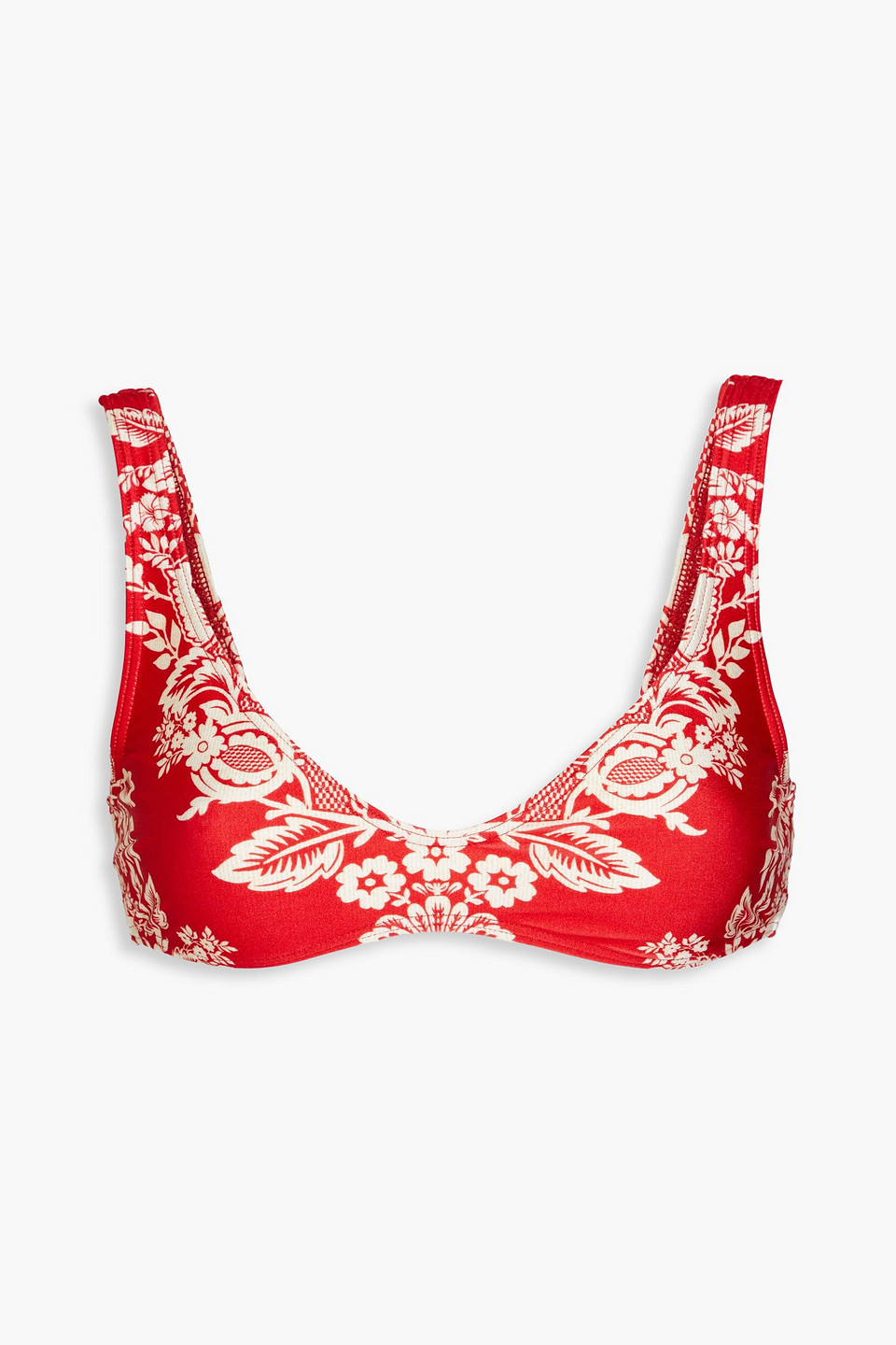 Zimmermann Bikini-oberteil Mit Floralem Print In Rot