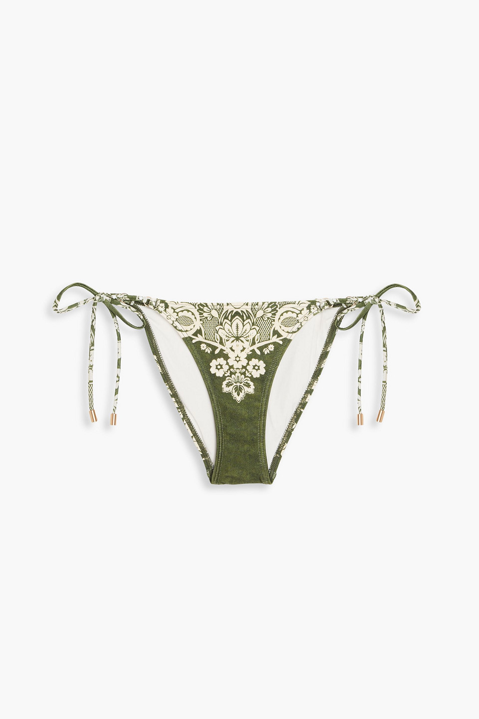 Zimmermann - Floral-print low-rise bikini briefs - Green - 3