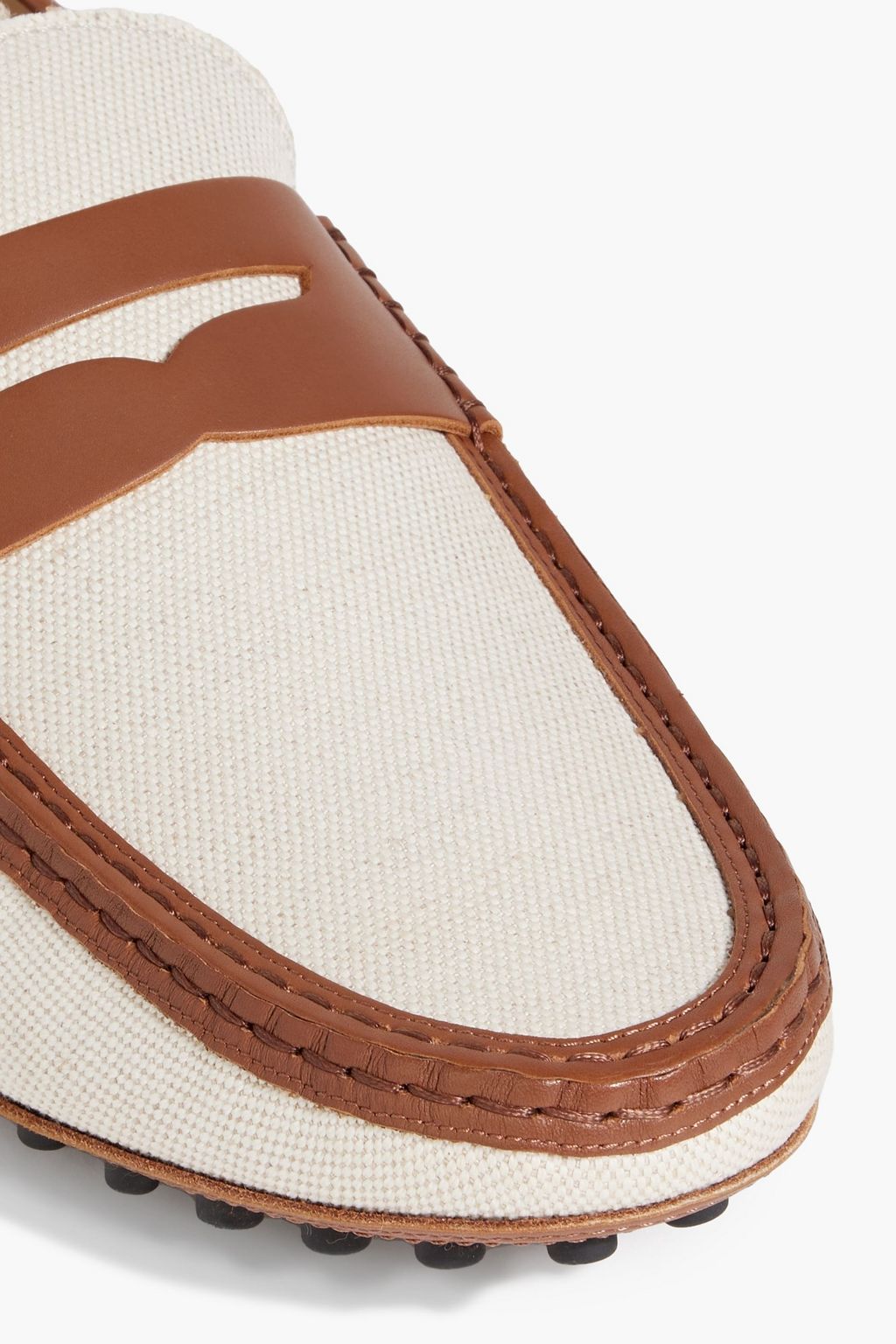 TOD'S Two-tone canvas and leather driving shoes