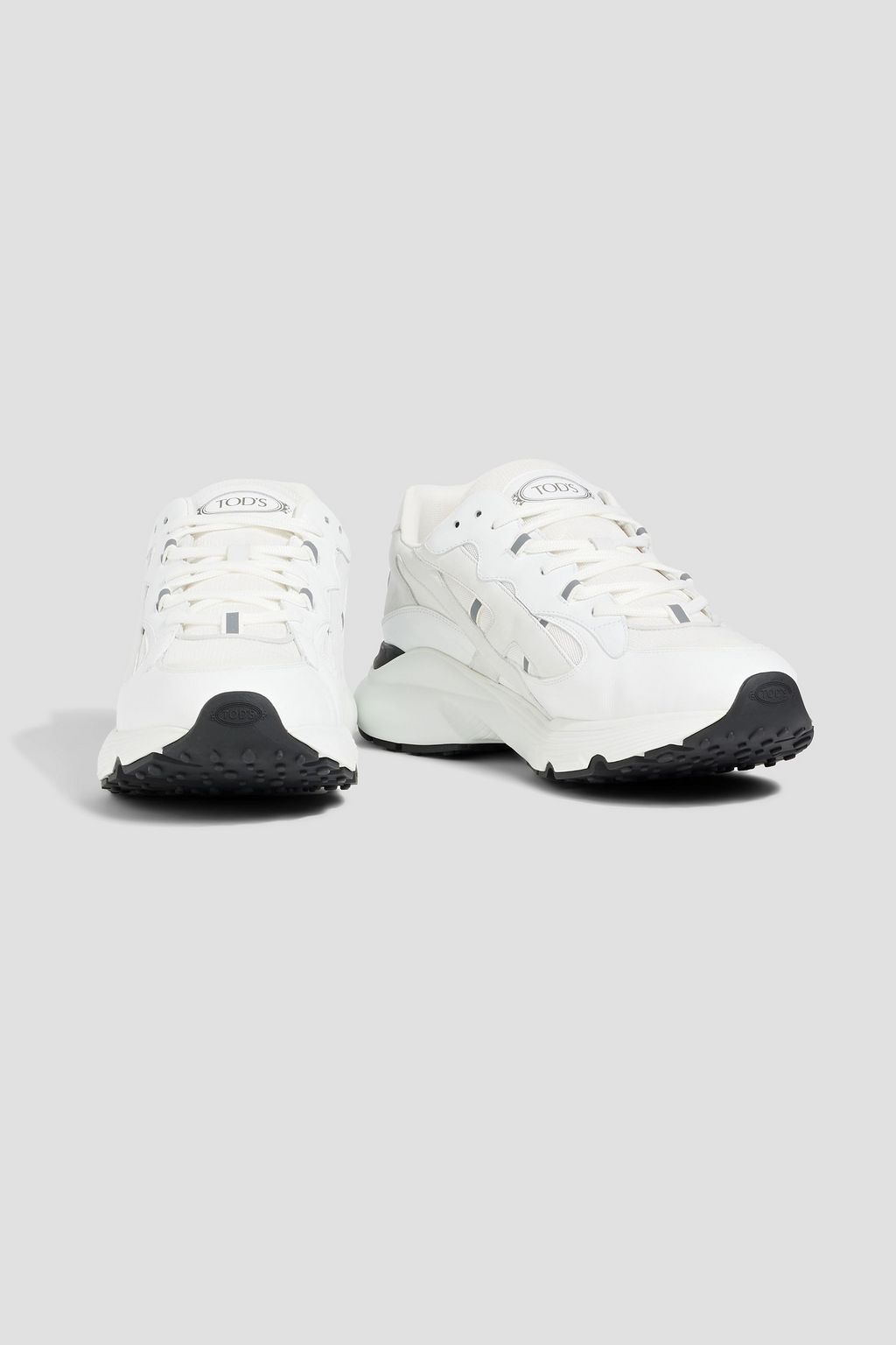 TOD'S Leather and mesh sneakers