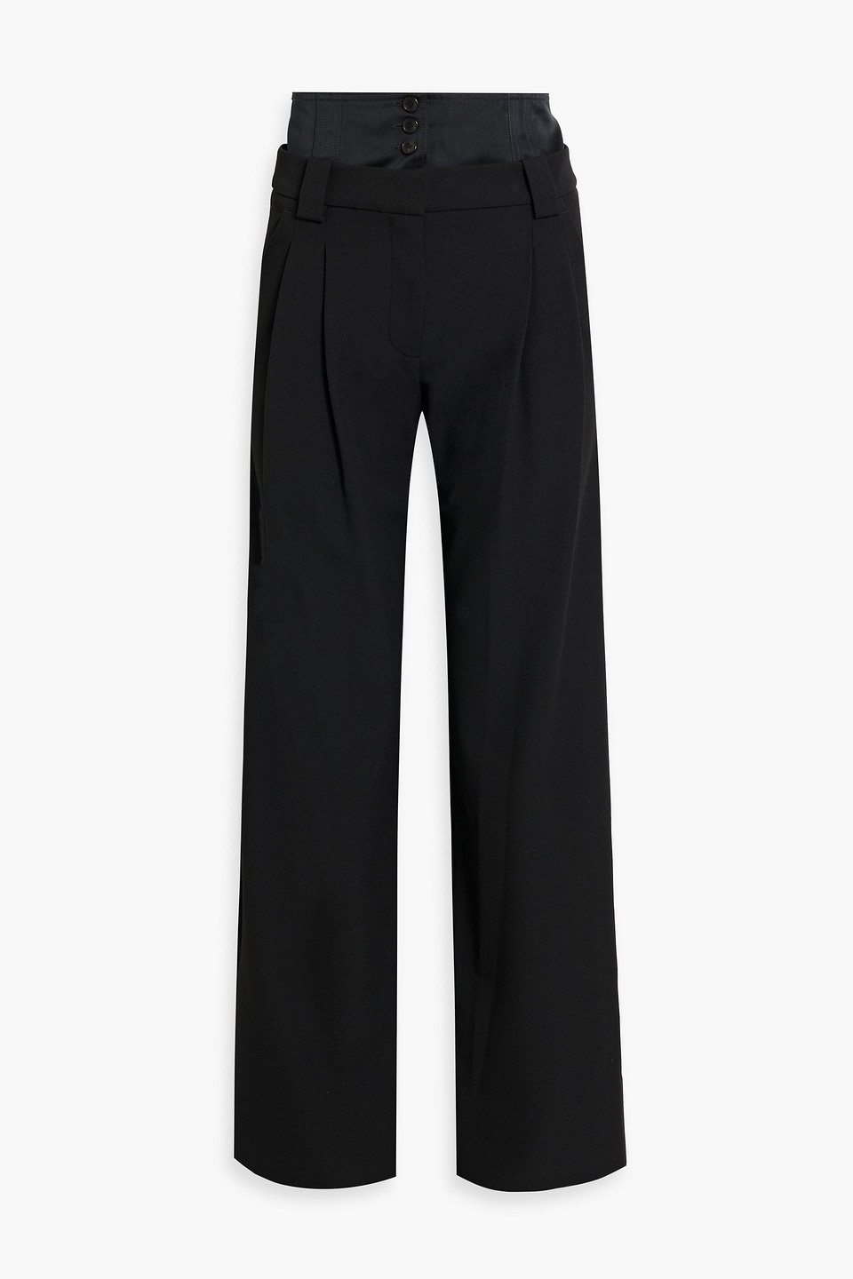 A.l.c Brady Pleated Twill Straight-leg Pants In Black