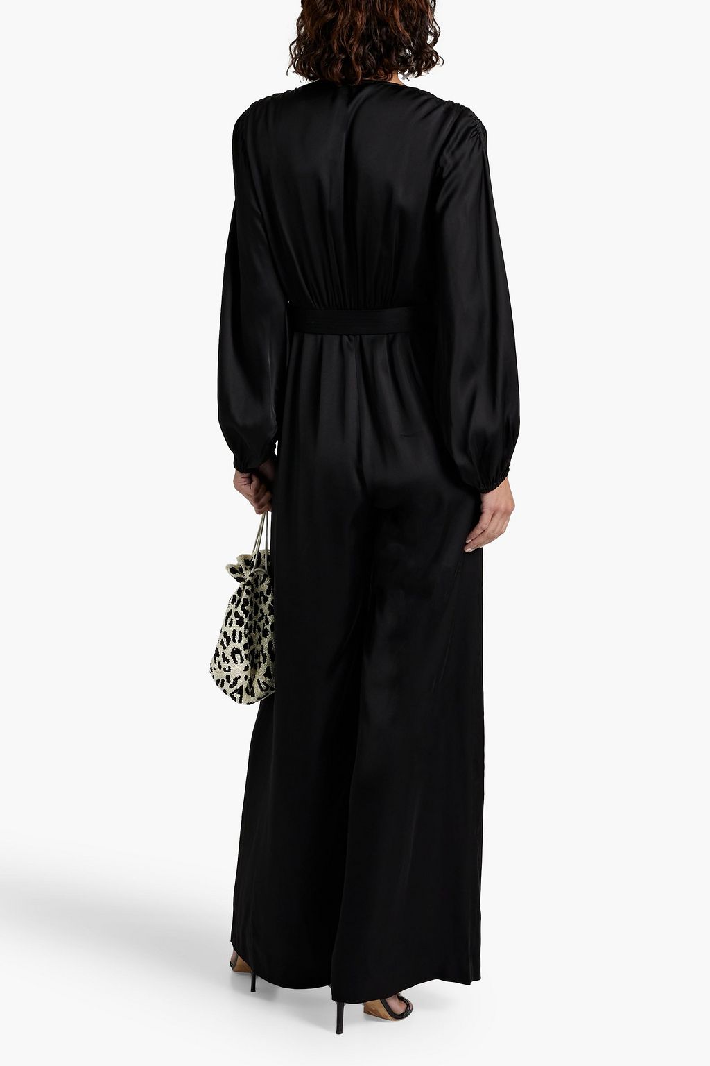 A.L.C. Gathered satin wide-leg jumpsuit