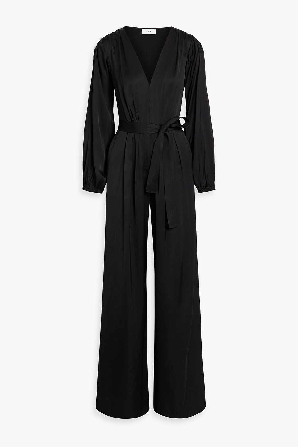 A.l.c Kieran Belted Crepe Jumpsuit In Black