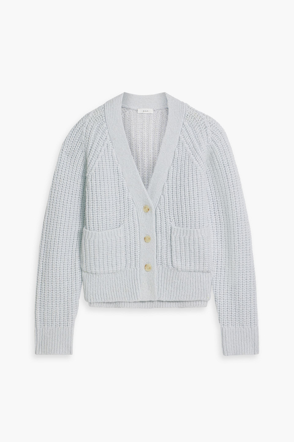 A.l.c Ribbed Wool-blend Cardigan In Sky Blue