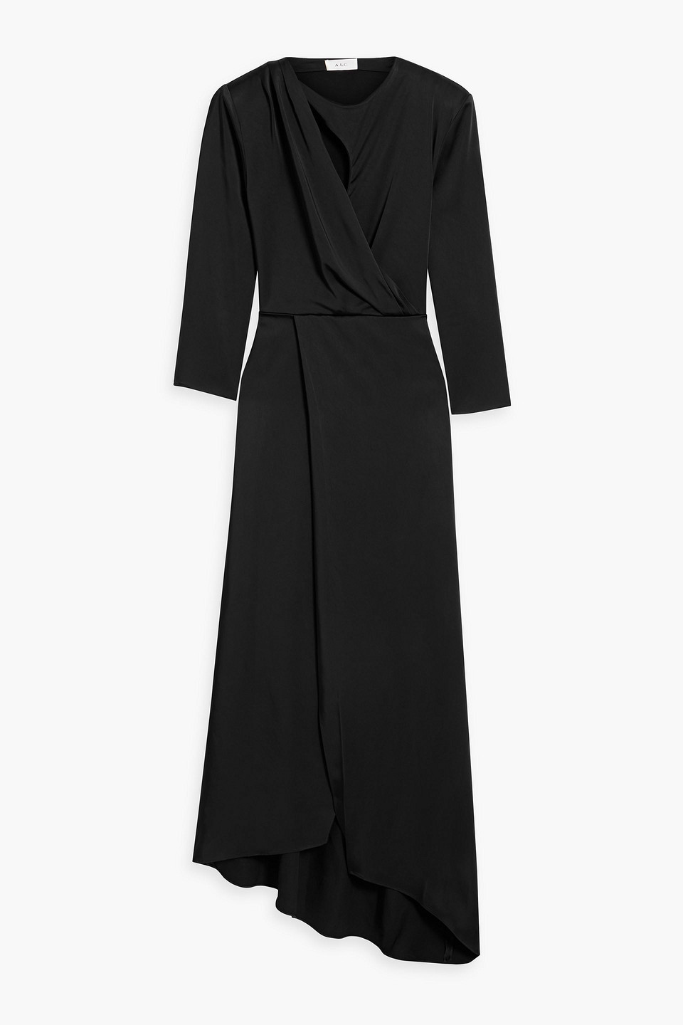 A.l.c Coral Cutout Satin-crepe Maxi Dress In Black