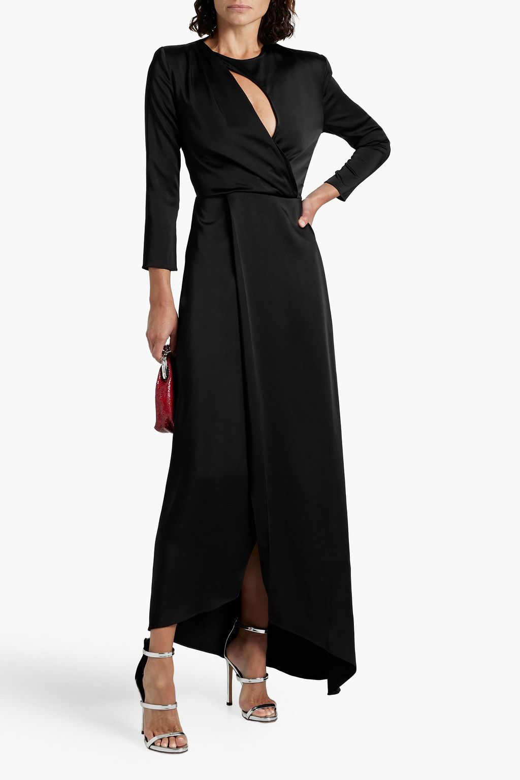 A.L.C. Coral cutout satin-crepe maxi dress