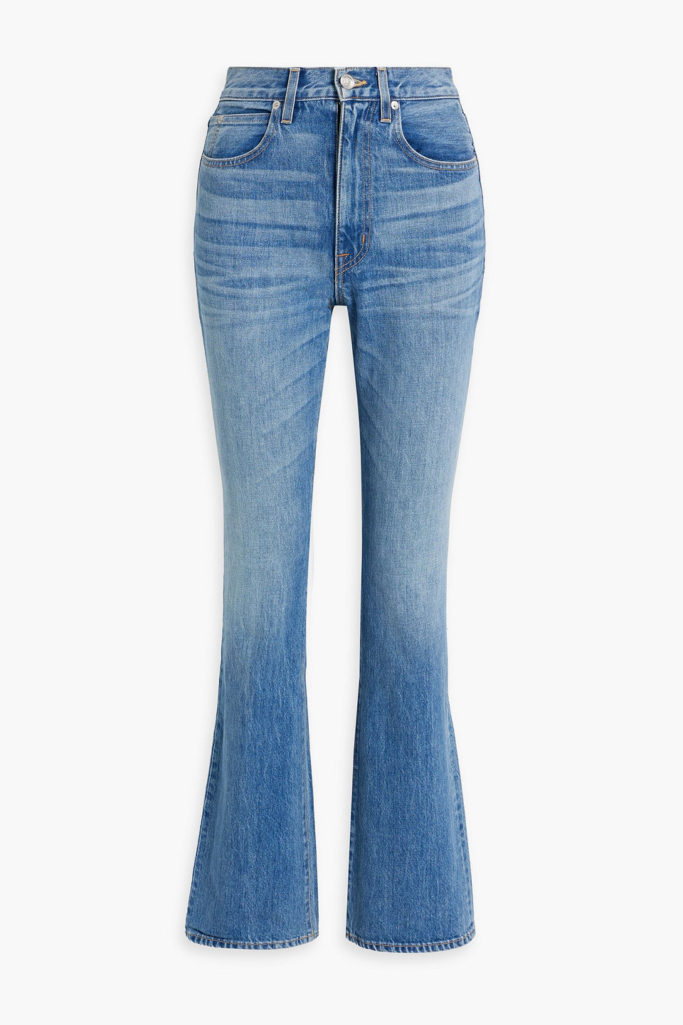 Slvrlake Charlotte High-rise Flared Jeans In Mid Denim