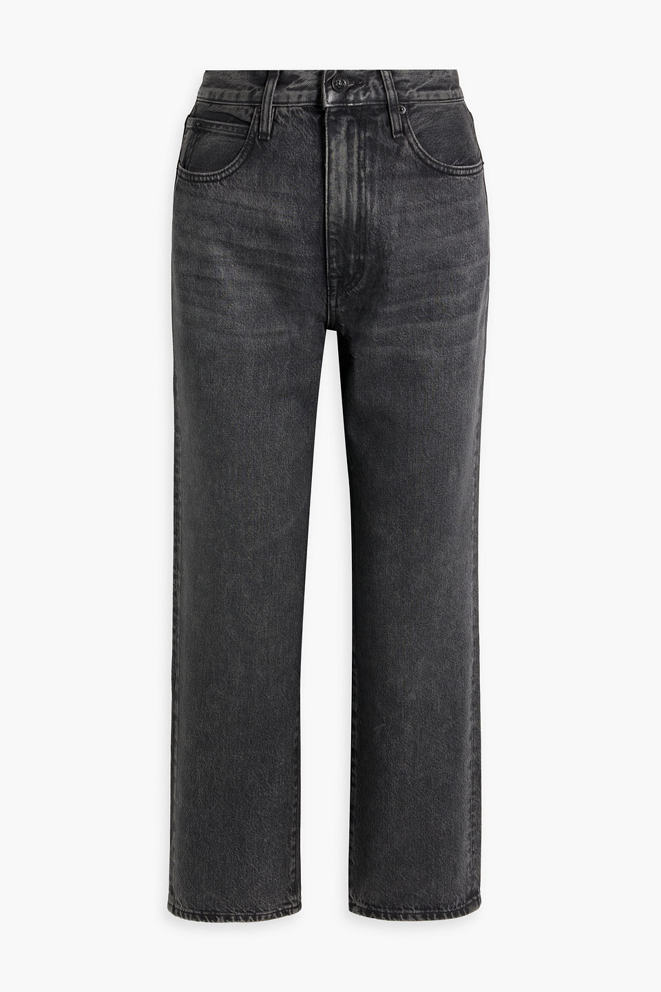 Slvrlake London Cropped High-rise Straight-leg Jeans In Charcoal