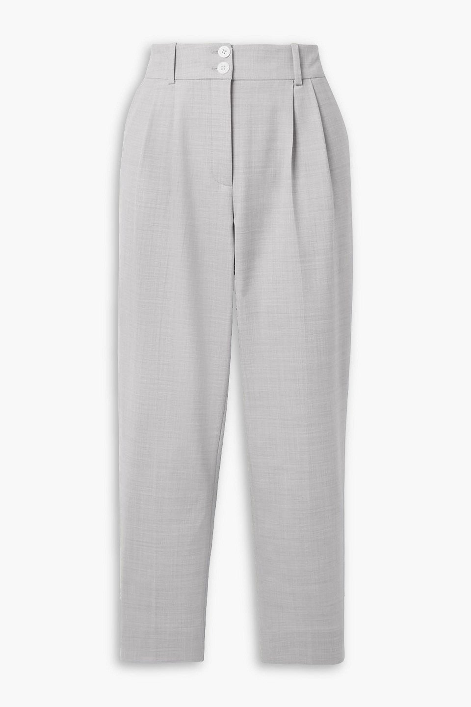 Cefinn Tristan Tapered Wool-blend Twill Pants In Light Gray