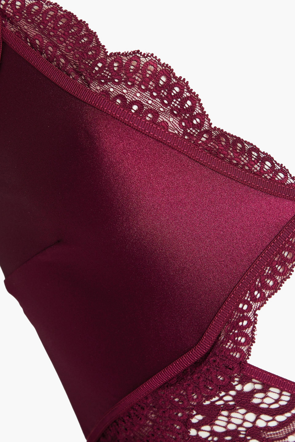 Zimmermann Cutout Stretch-lace Swimsuit In Burgunderrot