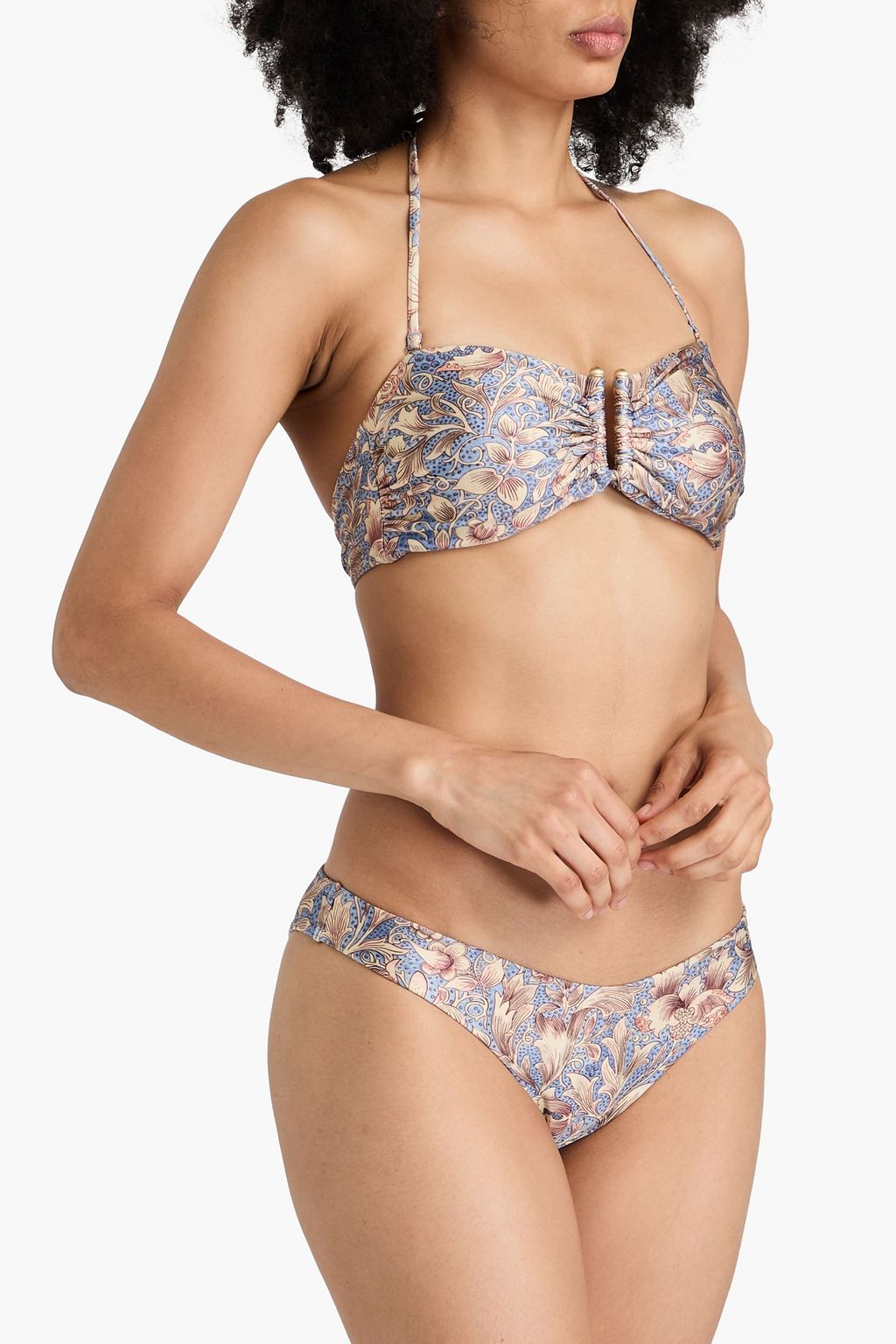 ZIMMERMANN Floral-print bandeau bikini