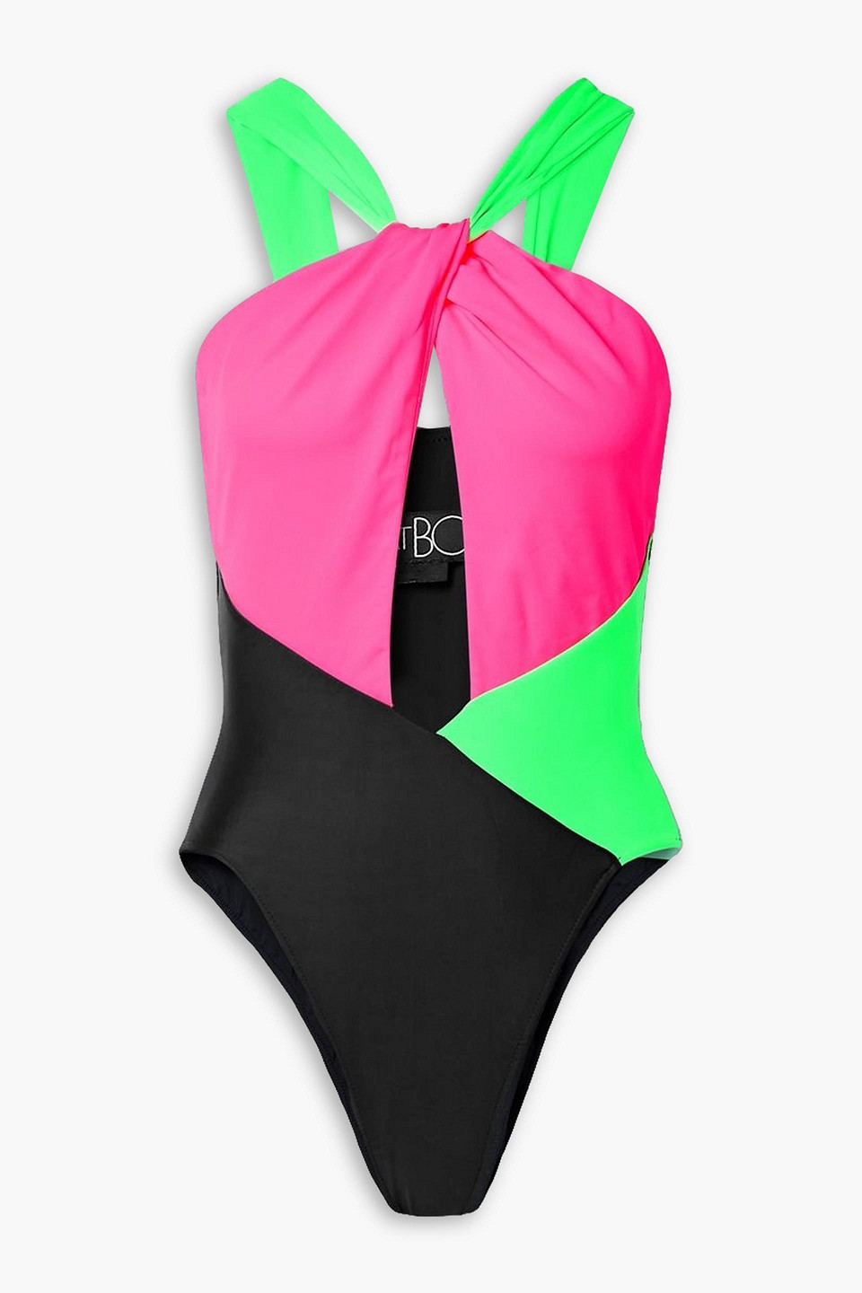 Patbo Colour-block Cutout Swimsuit In Bright Pink