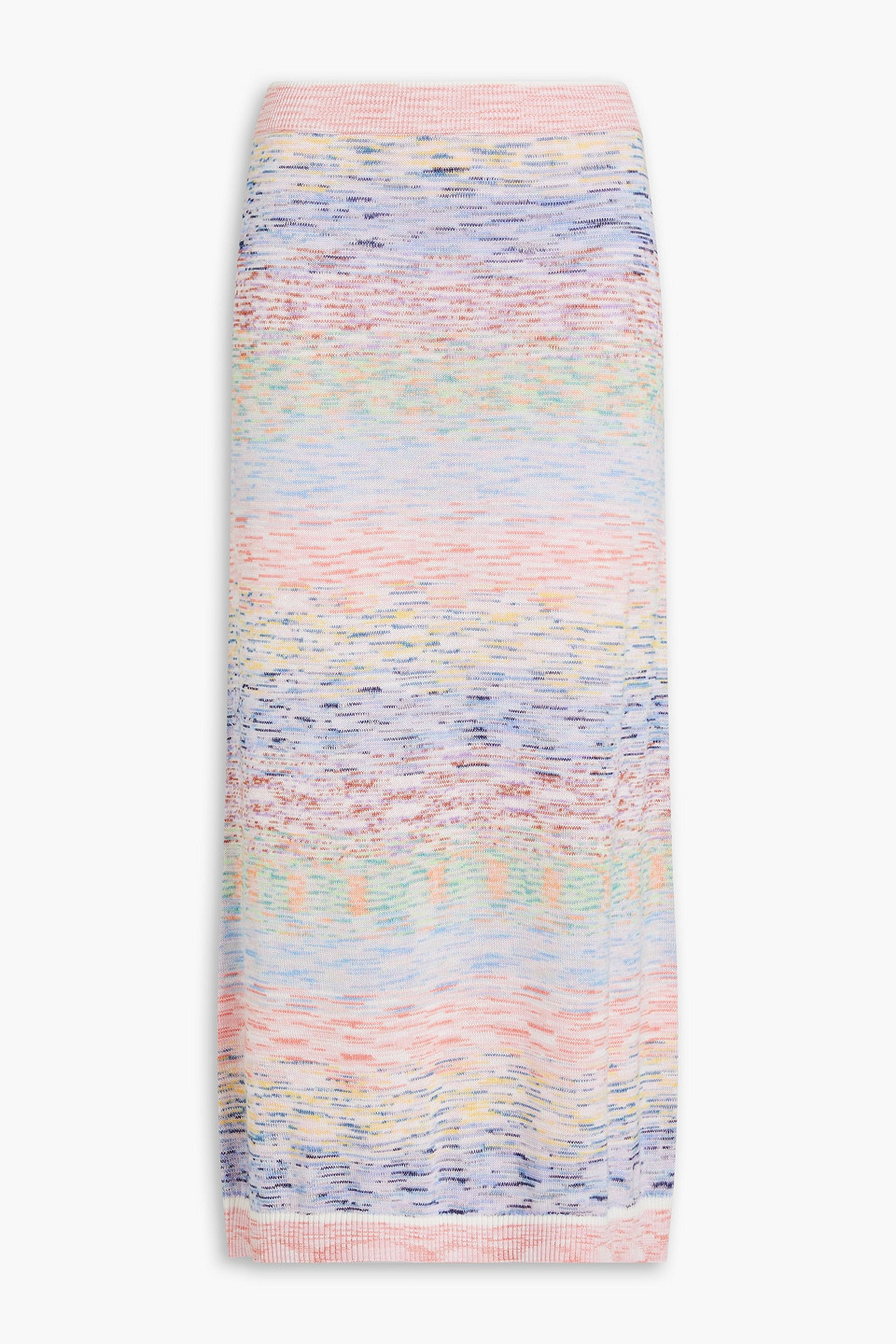 Zimmermann Space-dyed Cotton-blend Midi Skirt In Baby Pink