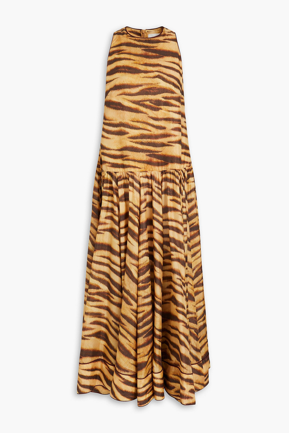 Zimmermann Tiger-print Silk-chiffon Midi Dress In Animal Print
