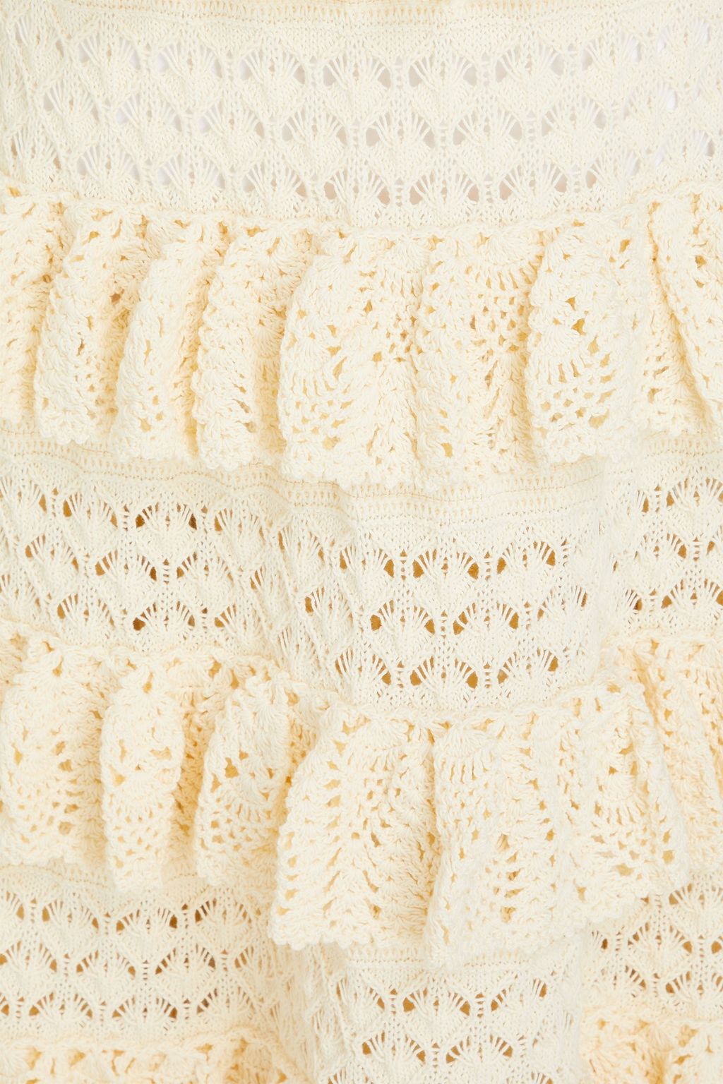 ZIMMERMANN Tiered crocheted cotton maxi dress