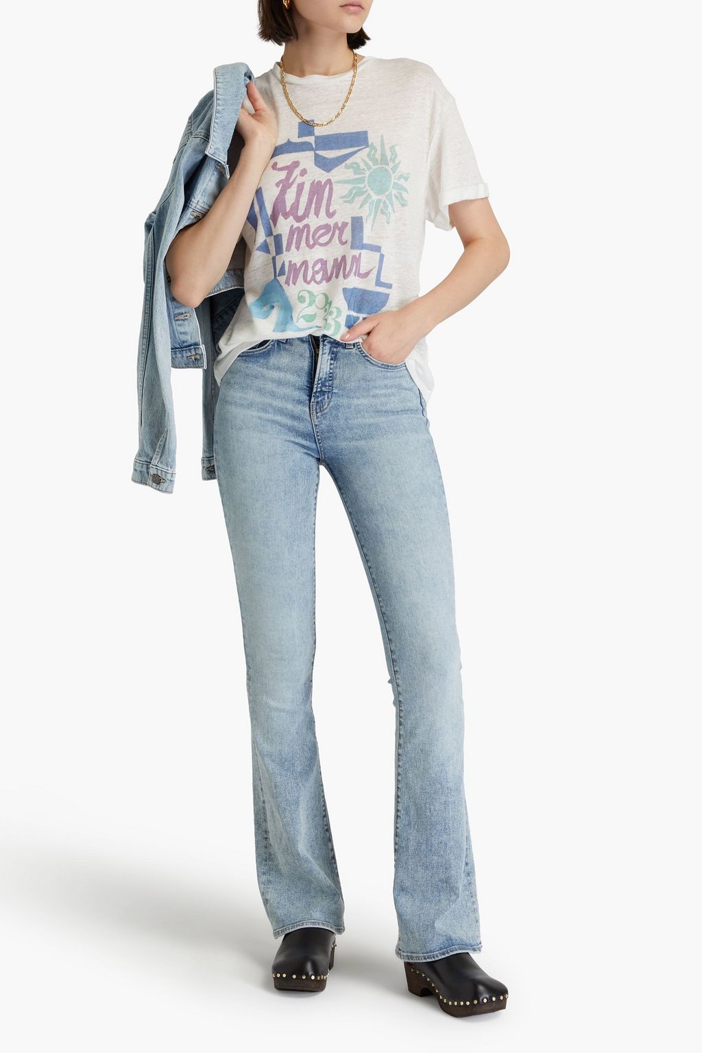 ZIMMERMANN Printed linen-jersey T-shirt