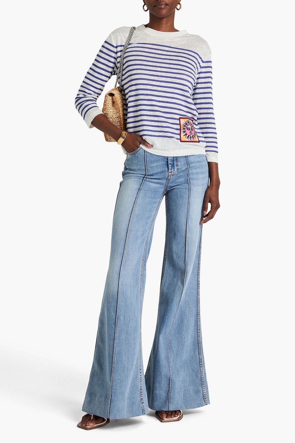ZIMMERMANN Striped linen-jersey top