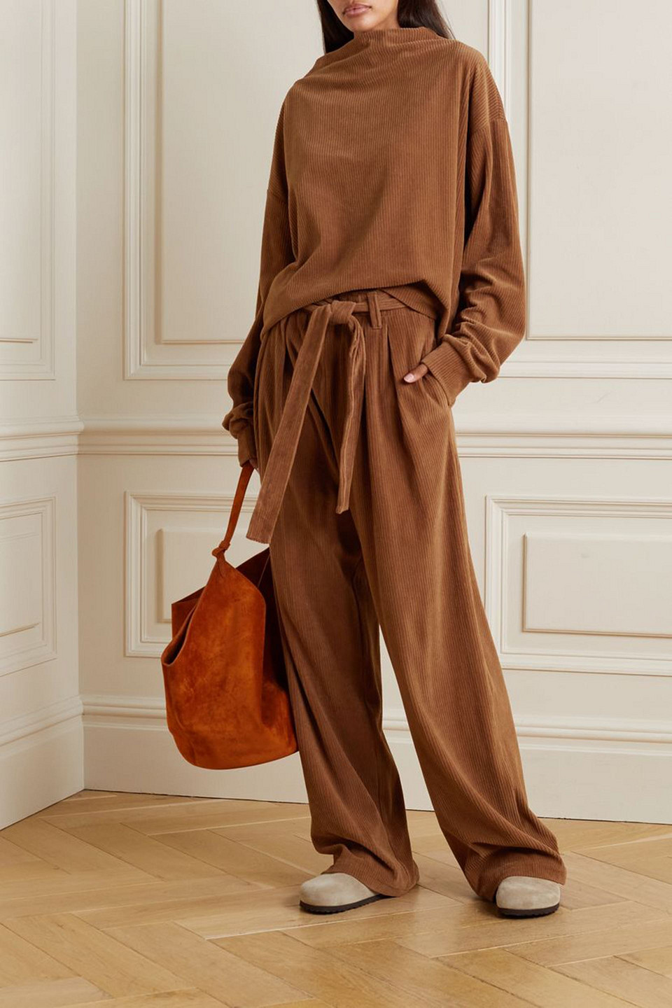 LESET SOPHIE COTTON-BLEND CORDUROY SWEATER