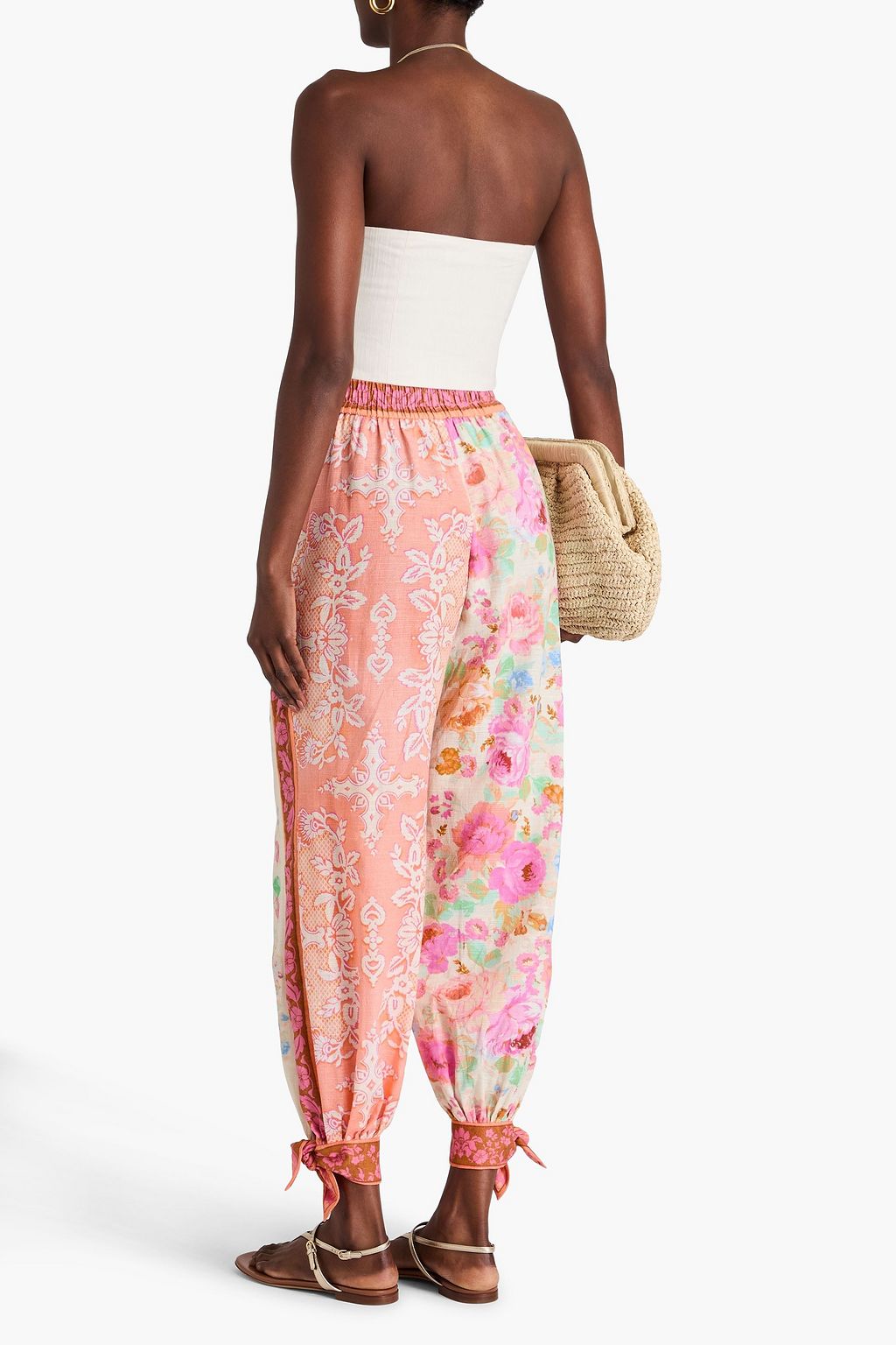 ZIMMERMANN Patchwork cotton-gauze tapered pants