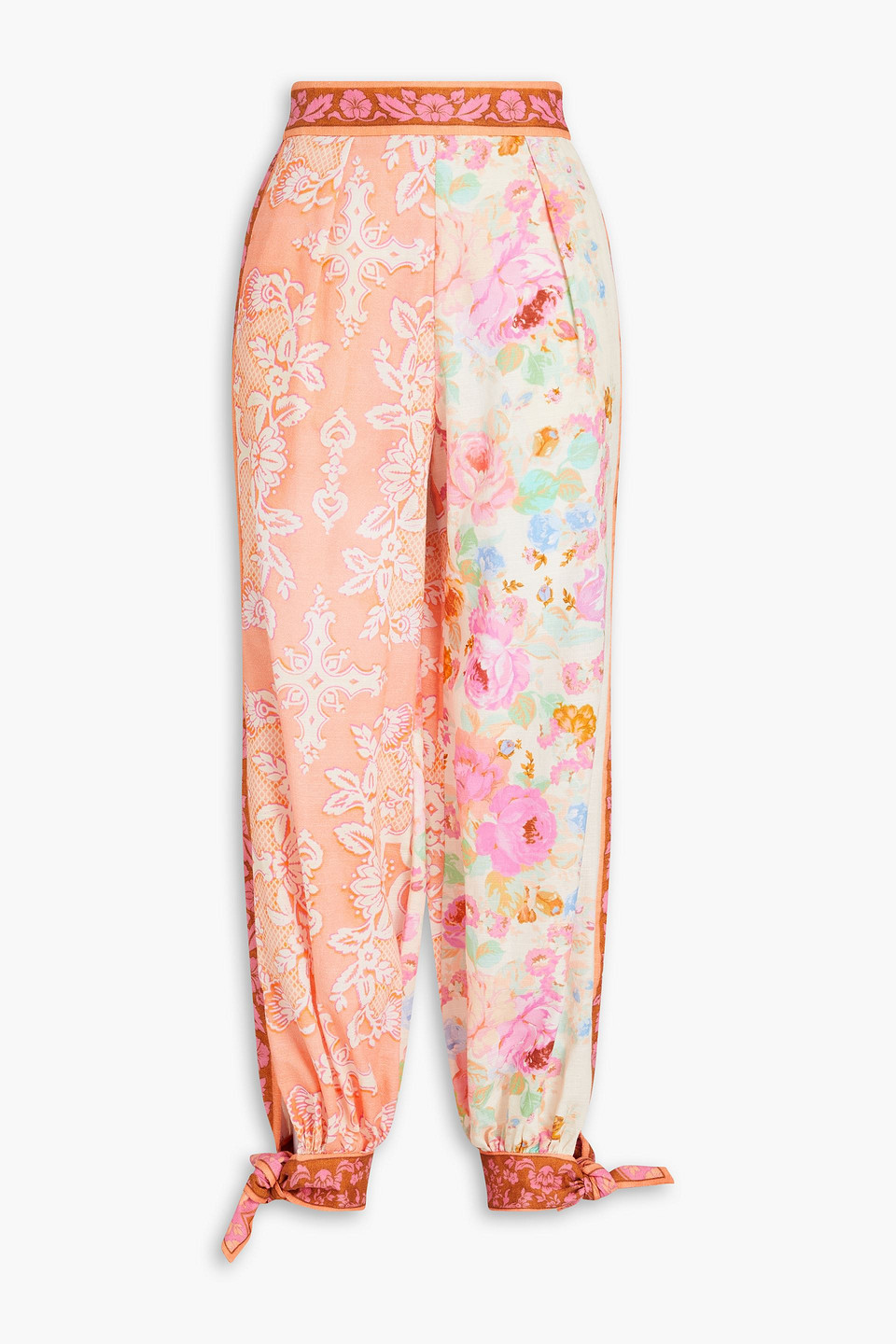 Zimmermann Raie Printed Cotton Track Pants In Multi Floral
