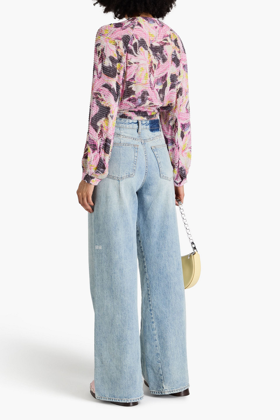  Iro - Freddi Cropped Wickeloberteil Aus Satin Mit Fil Coupé - Pink - Fr 34 