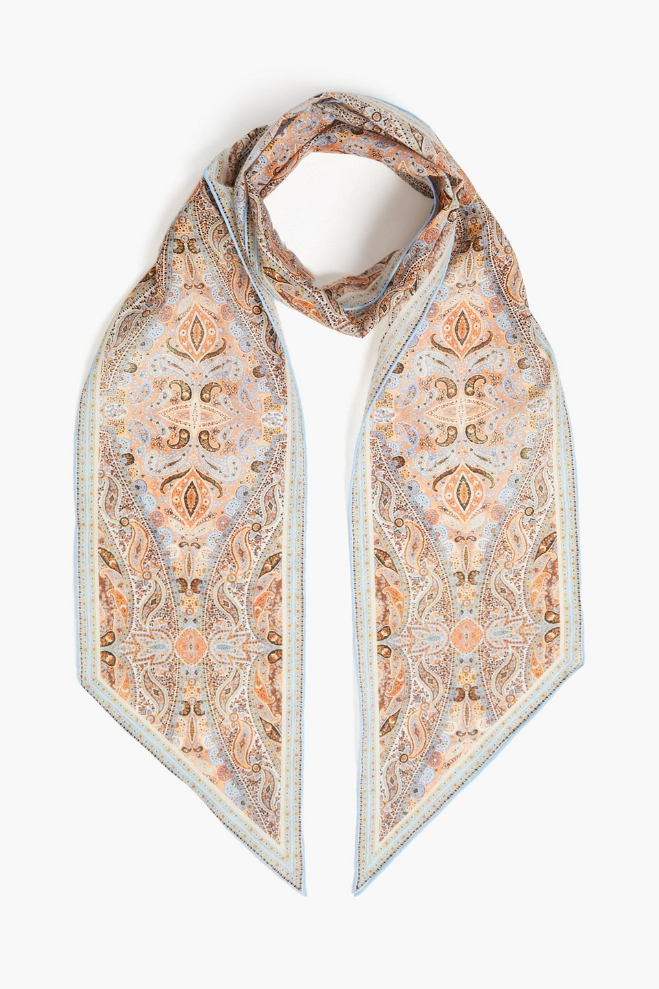 Zimmermann Schal Aus Voile Aus Einer Baumwoll-seidenmischung Mit Paisley-print In Neutral