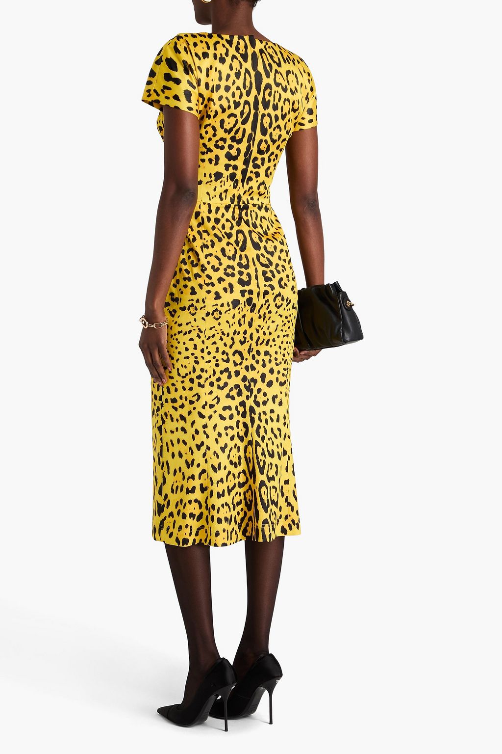 DOLCE&GABBANA Leopard-print satin mini dress