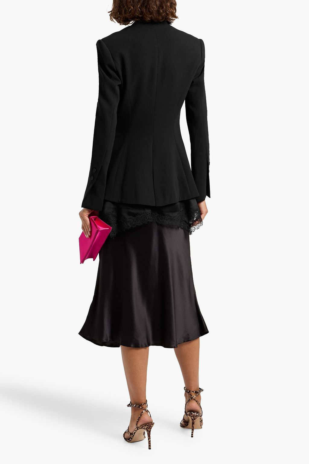 SIMKHAI Allie lace-trimmed crepe blazer