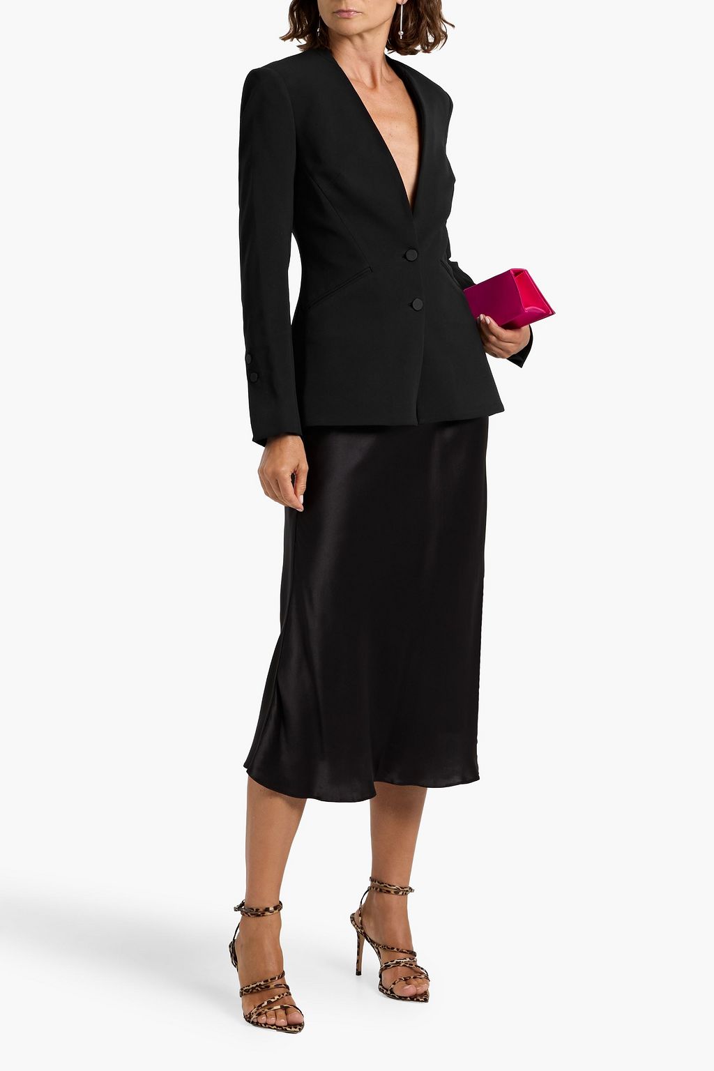 SIMKHAI Allie lace-trimmed crepe blazer