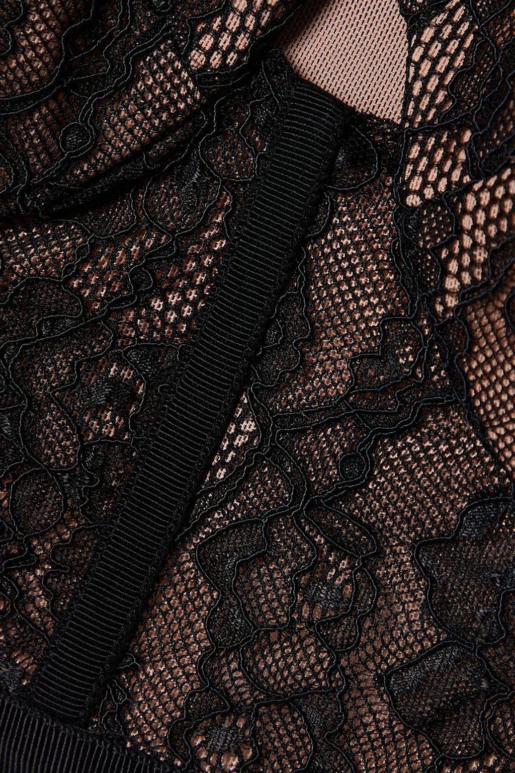 SIMKHAI Shirley cropped corded lace bustier top