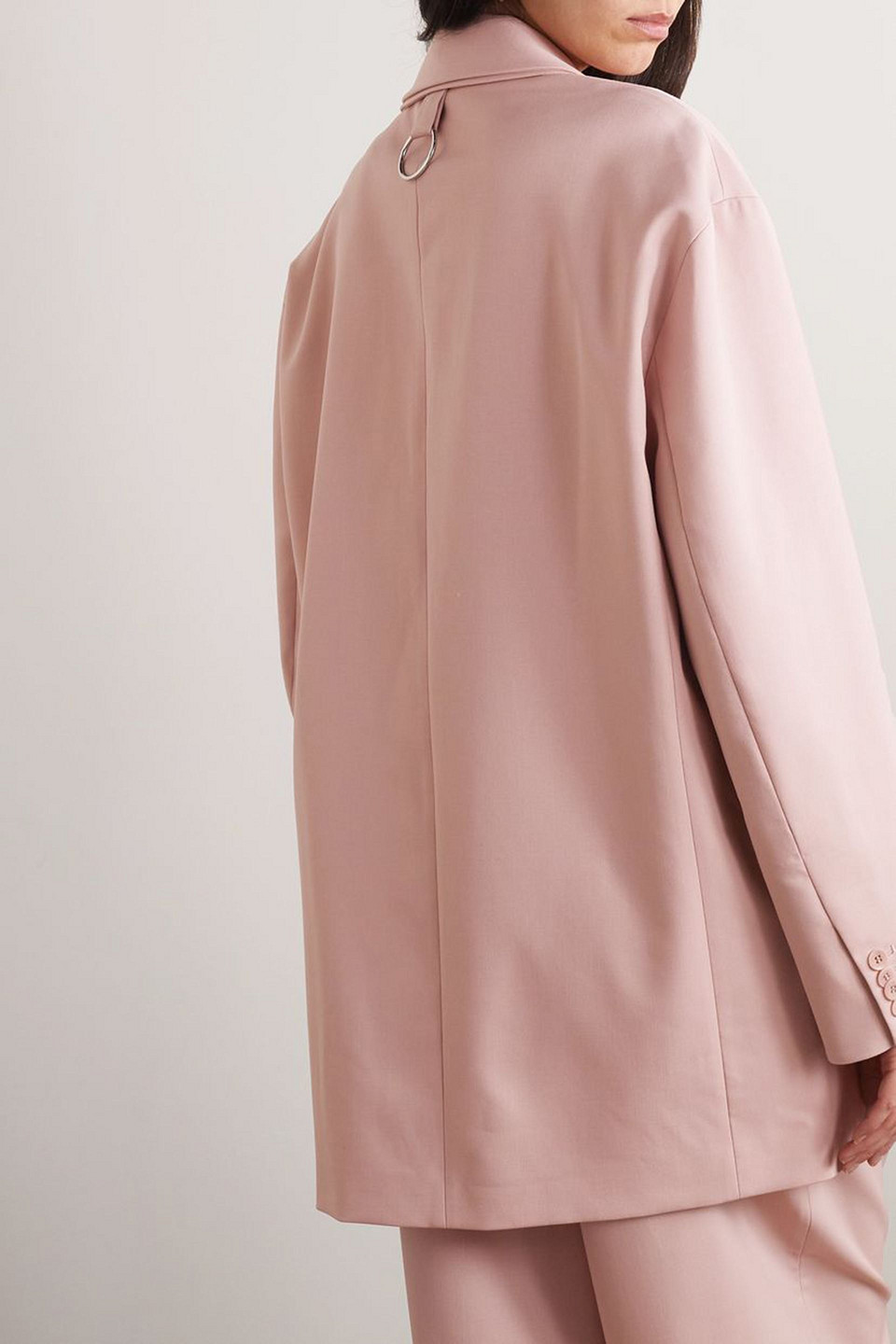 Tibi Layer Liam Wool-blend Blazer In Baby Pink