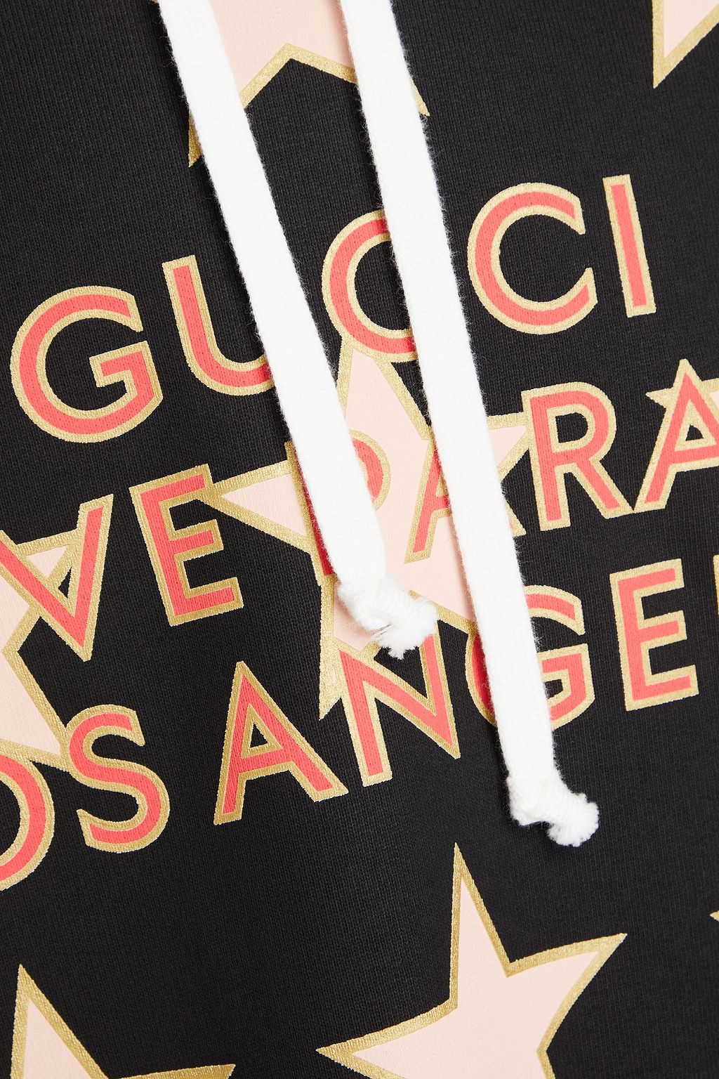GUCCI كنزة هودي مصنوع من قطن تيري فرنسي مطاطي مزينة بطبعات