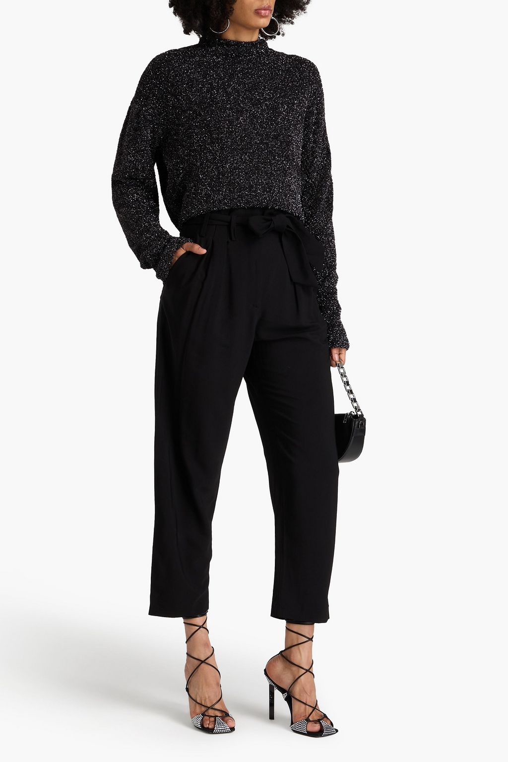 IRO Rollkragenpullover aus Metallic-Strick