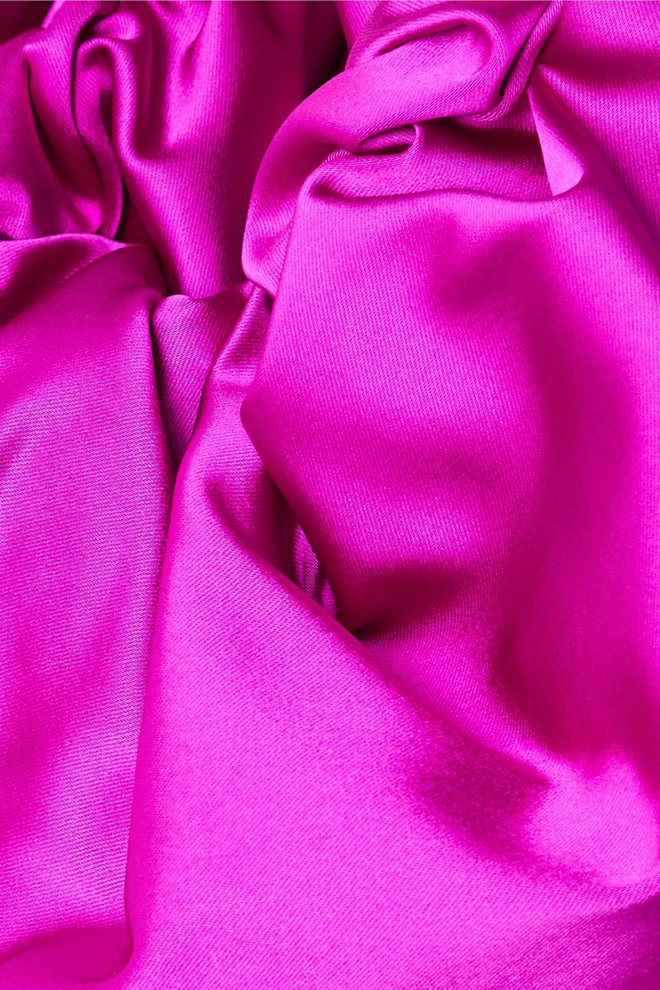 Simkhai Leonora Cropped Gathered Taffeta Top In Fuchsia