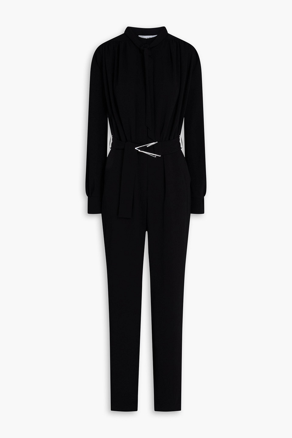 Iro Katija Belted Crepe Jumpsuit In Black