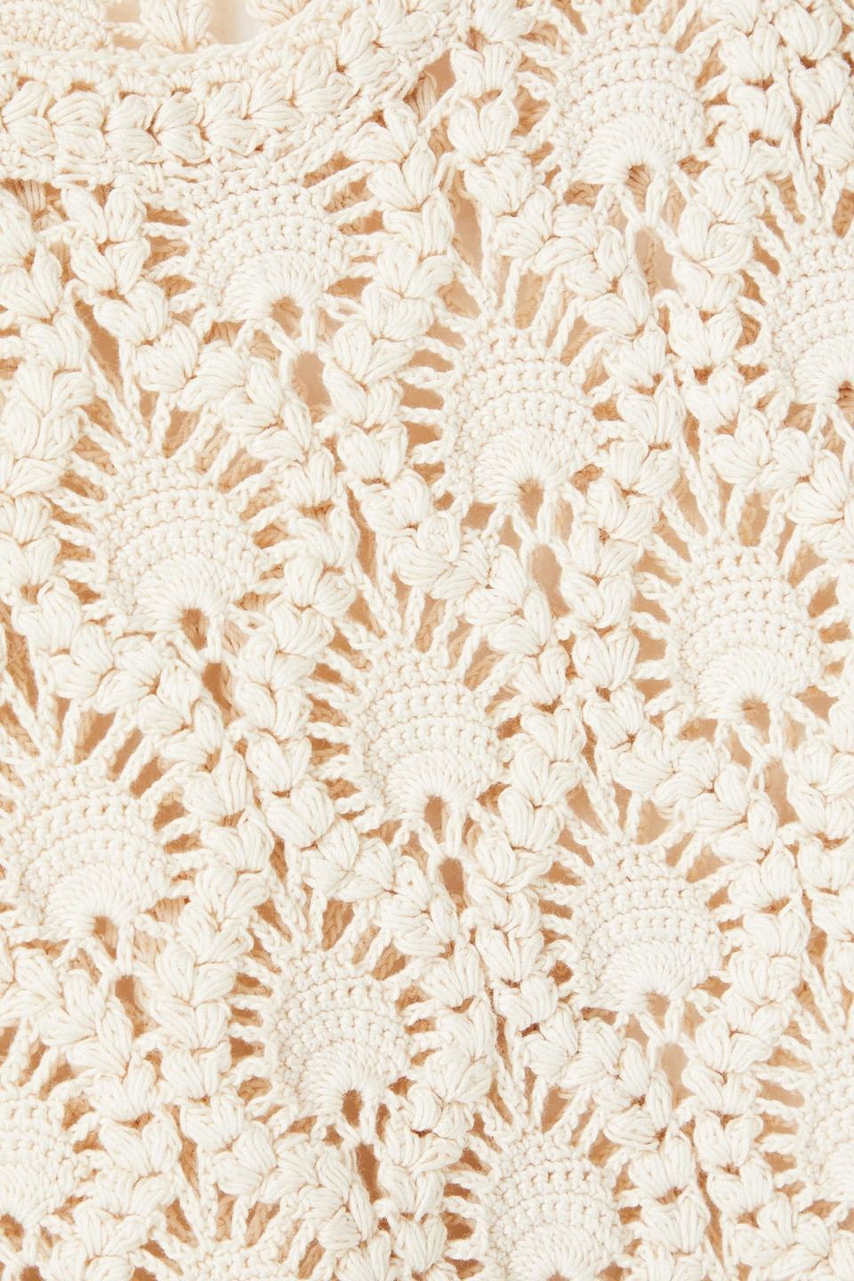 Zimmermann Cropped Crochet-knit Cotton Tank In Creme